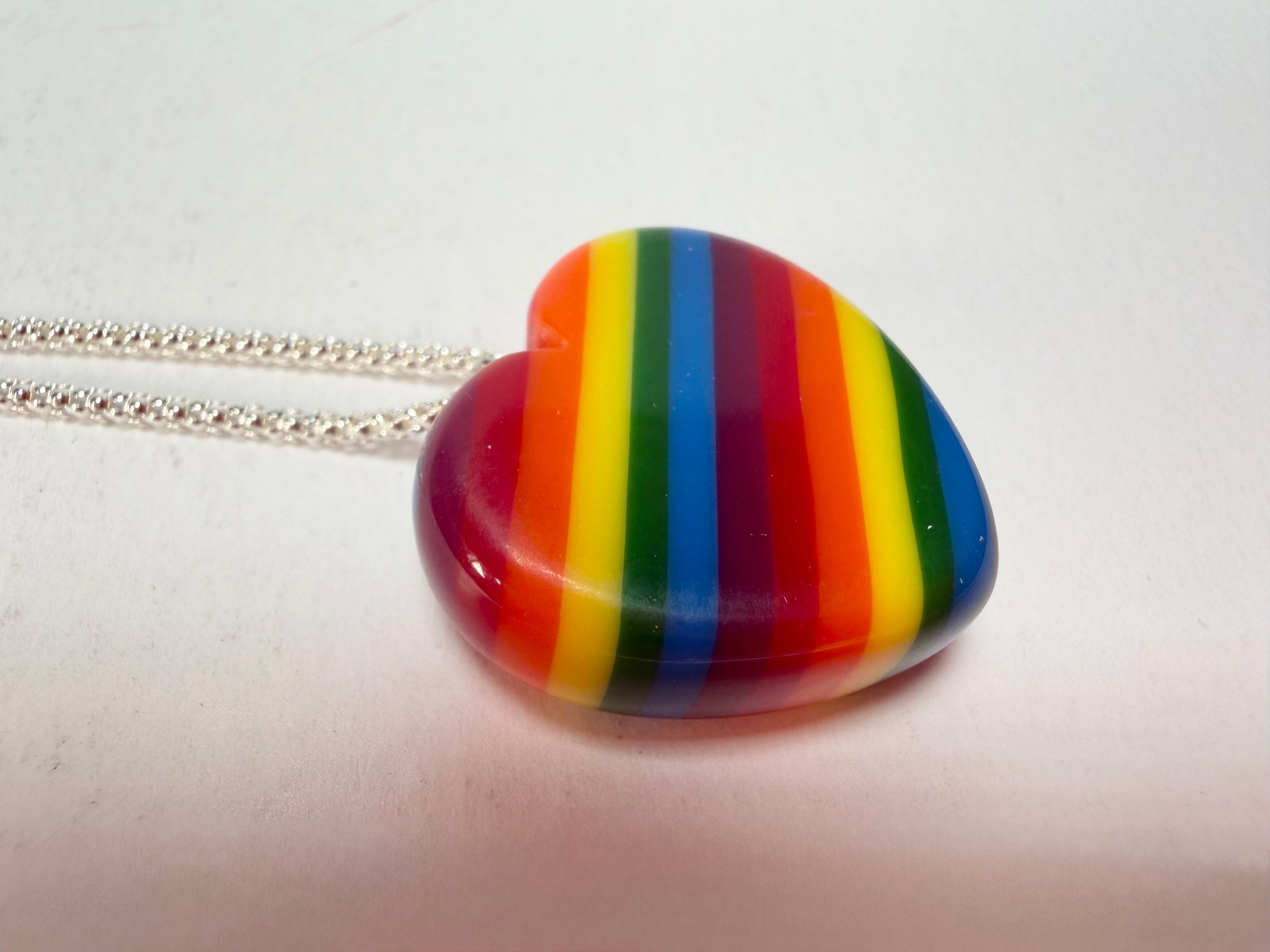 Sobral - Pop Pride "Heart" Resin AG Sliver Necklace ( 005314 )