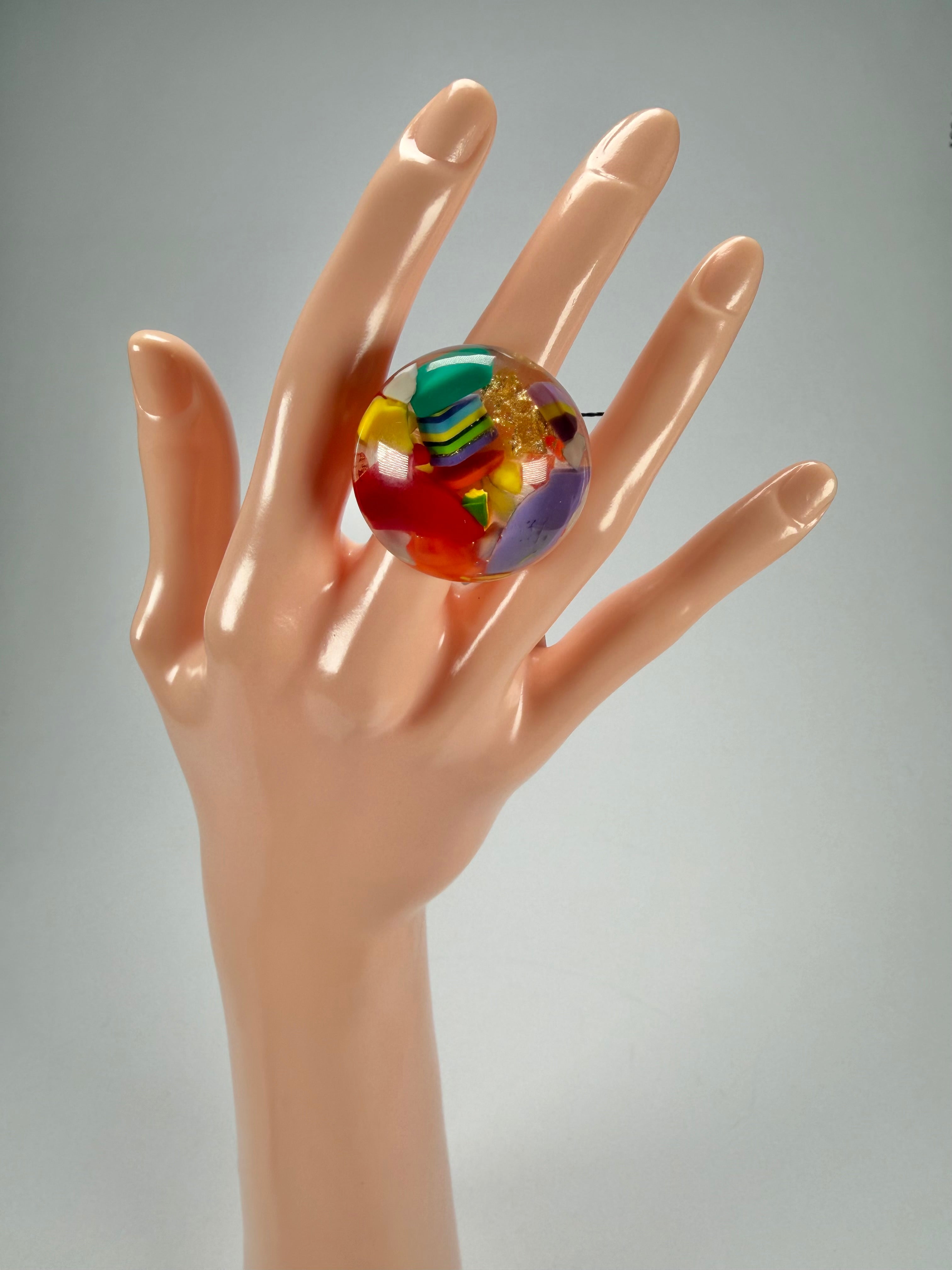 Sobral - Past Present "Corcovado" Resin Ring ( 003259 ) - Size UK P / US 7.5