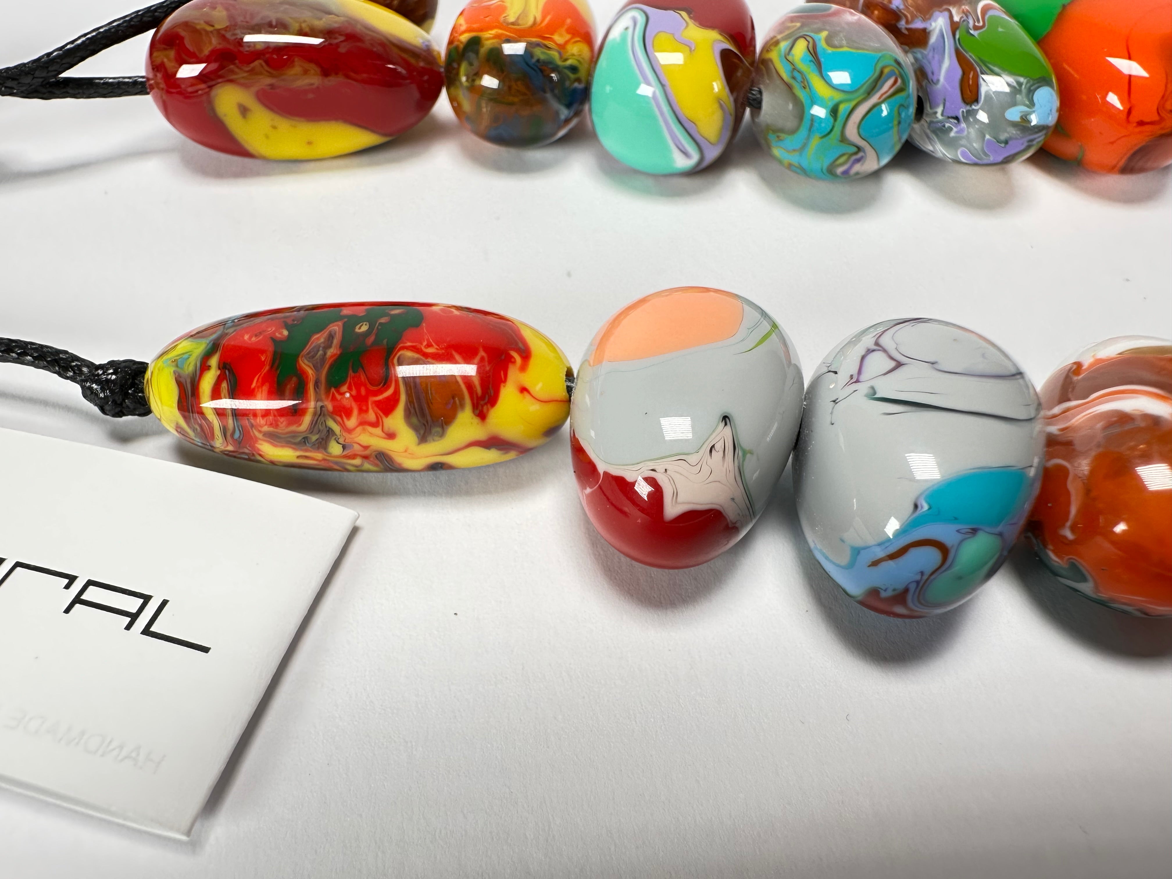 Sobral - Multi-Colour "Monica Efeitos" Pollock Resin Necklace ( 005412 )