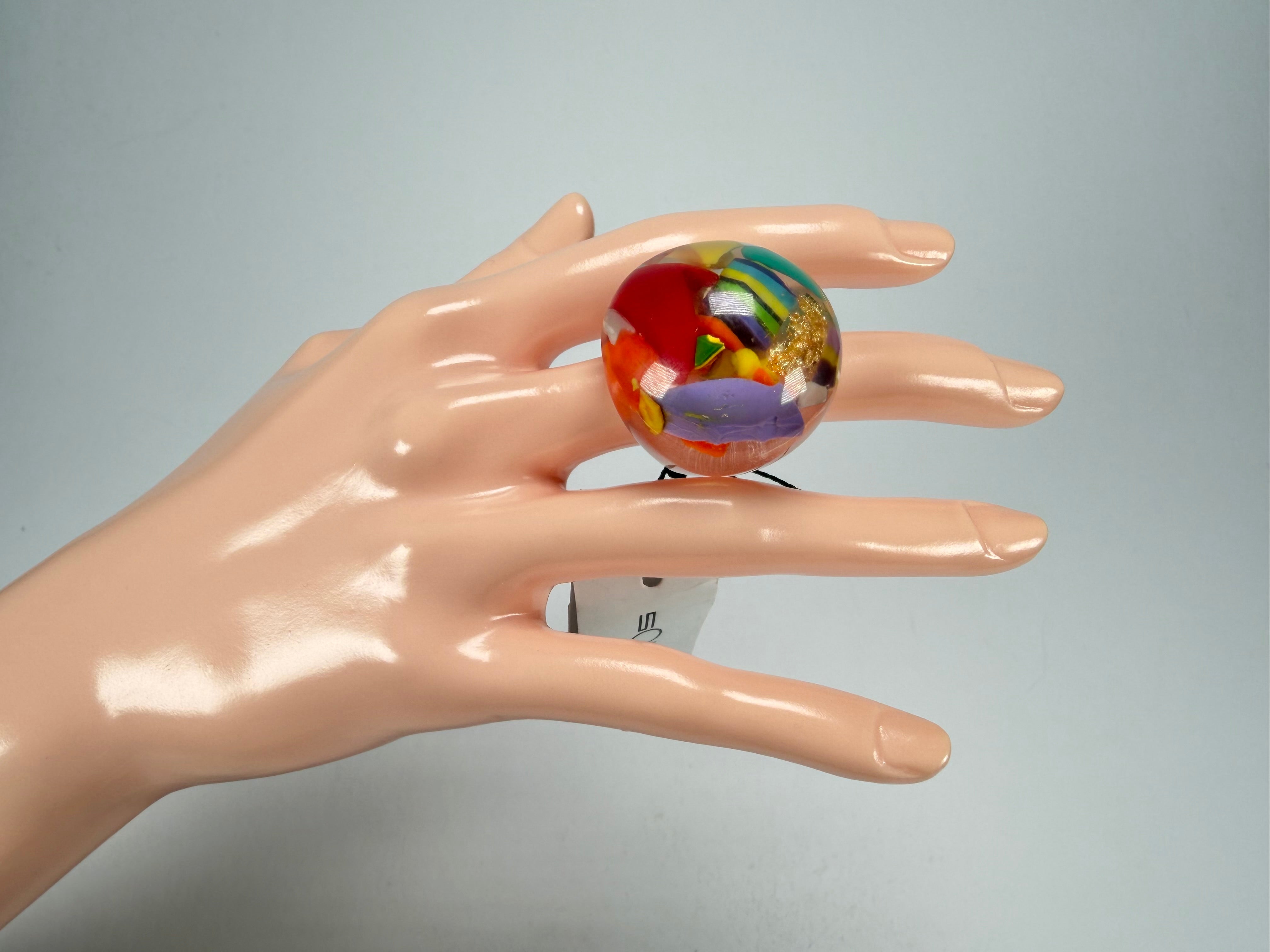 Sobral - Past Present "Corcovado" Resin Ring ( 003259 ) - Size UK P / US 7.5