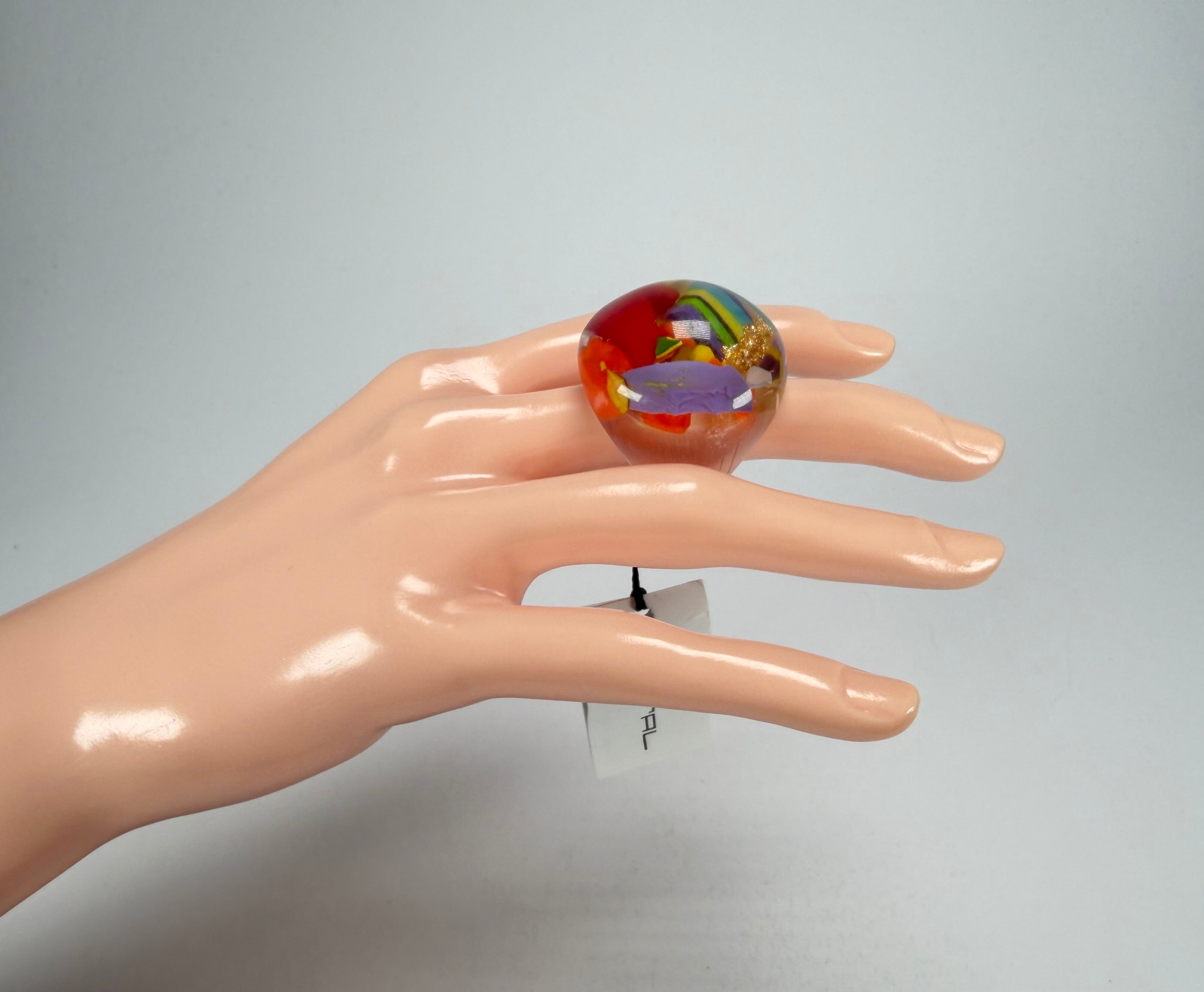 Sobral - Past Present "Corcovado" Resin Ring ( 003259 ) - Size UK P / US 7.5