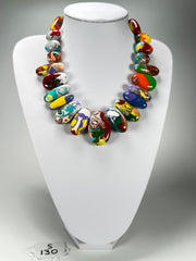 Sobral - Multi-Colour "Monica Efeitos" Pollock Resin Necklace ( 005412 )