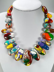 Sobral - Multi-Colour "Monica Efeitos" Pollock Resin Necklace ( 005412 )