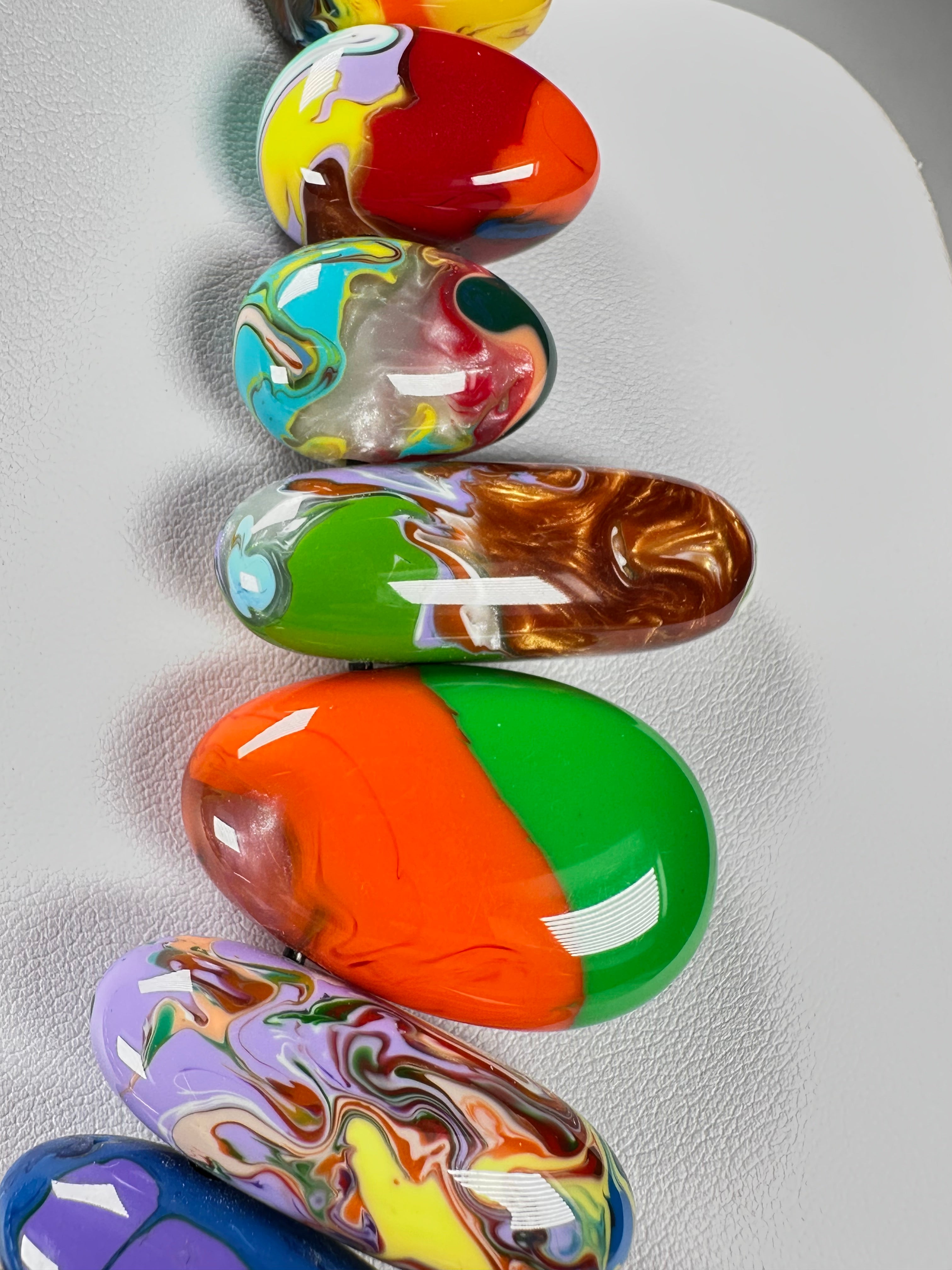Sobral - Multi-Colour "Monica Efeitos" Pollock Resin Necklace ( 005412 )