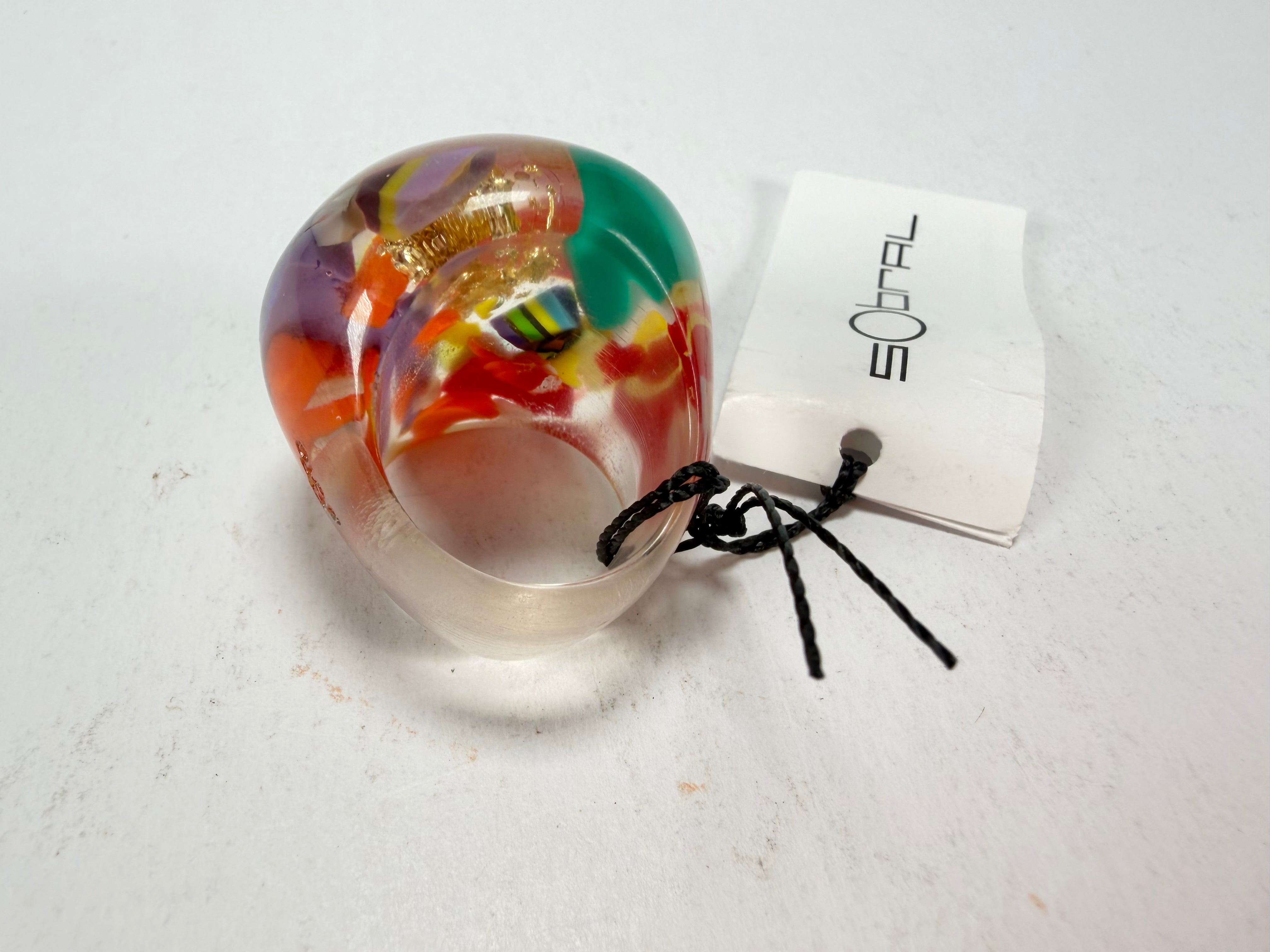 Sobral - Past Present "Corcovado" Resin Ring ( 003259 ) - Size UK P / US 7.5