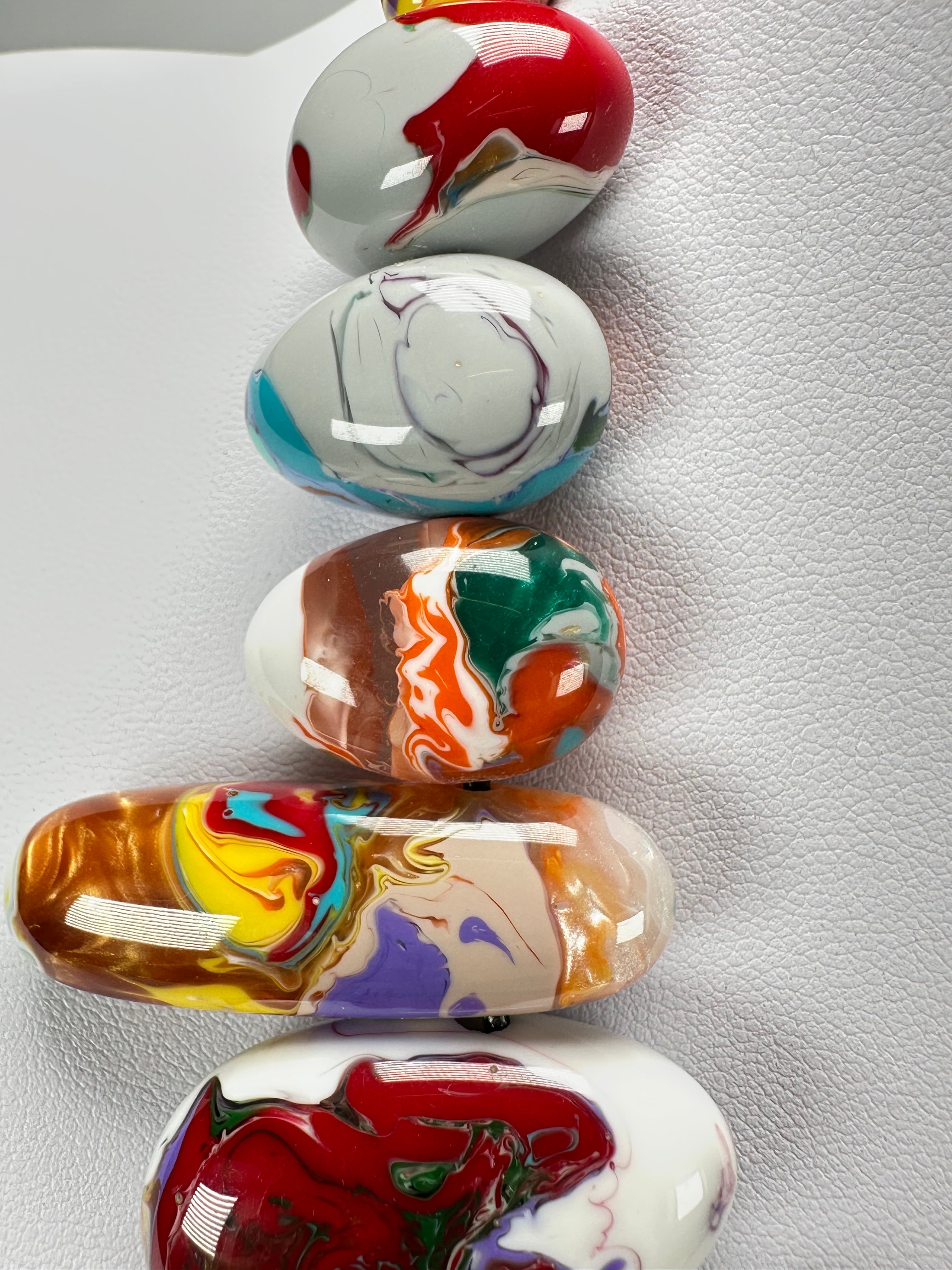 Sobral - Multi-Colour "Monica Efeitos" Pollock Resin Necklace ( 005412 )