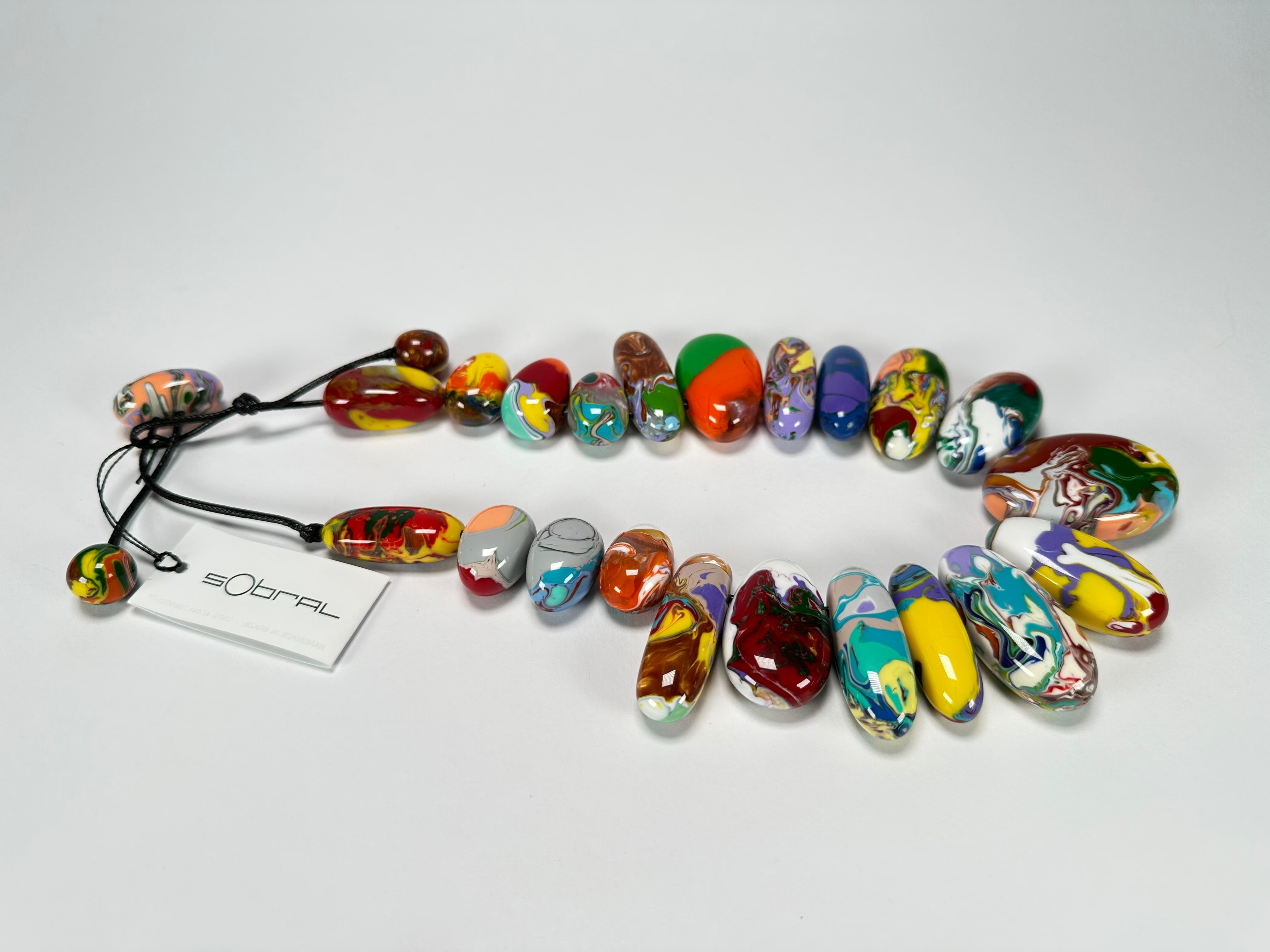Sobral - Multi-Colour "Monica Efeitos" Pollock Resin Necklace ( 005412 )