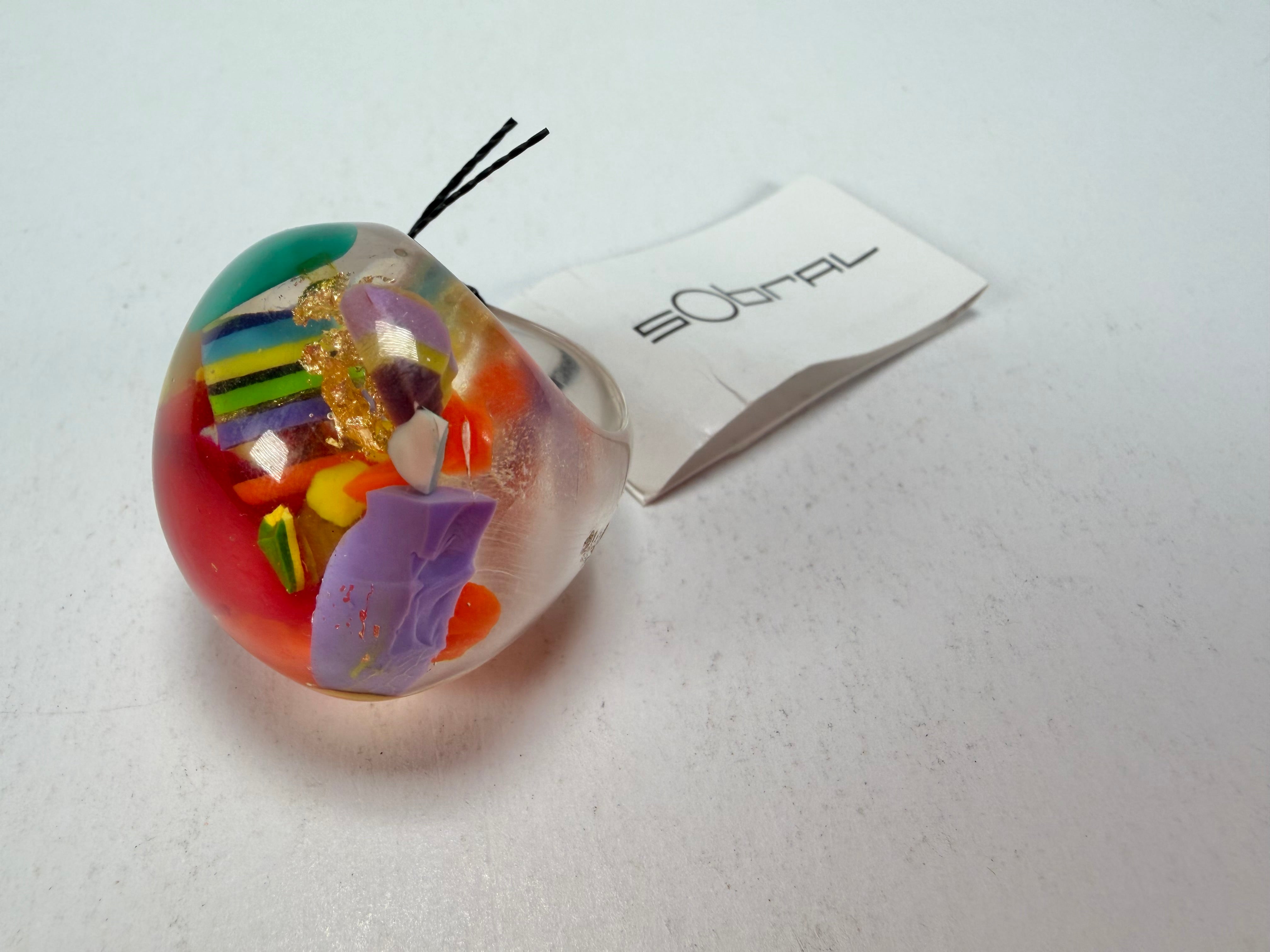 Sobral - Past Present "Corcovado" Resin Ring ( 003259 ) - Size UK P / US 7.5