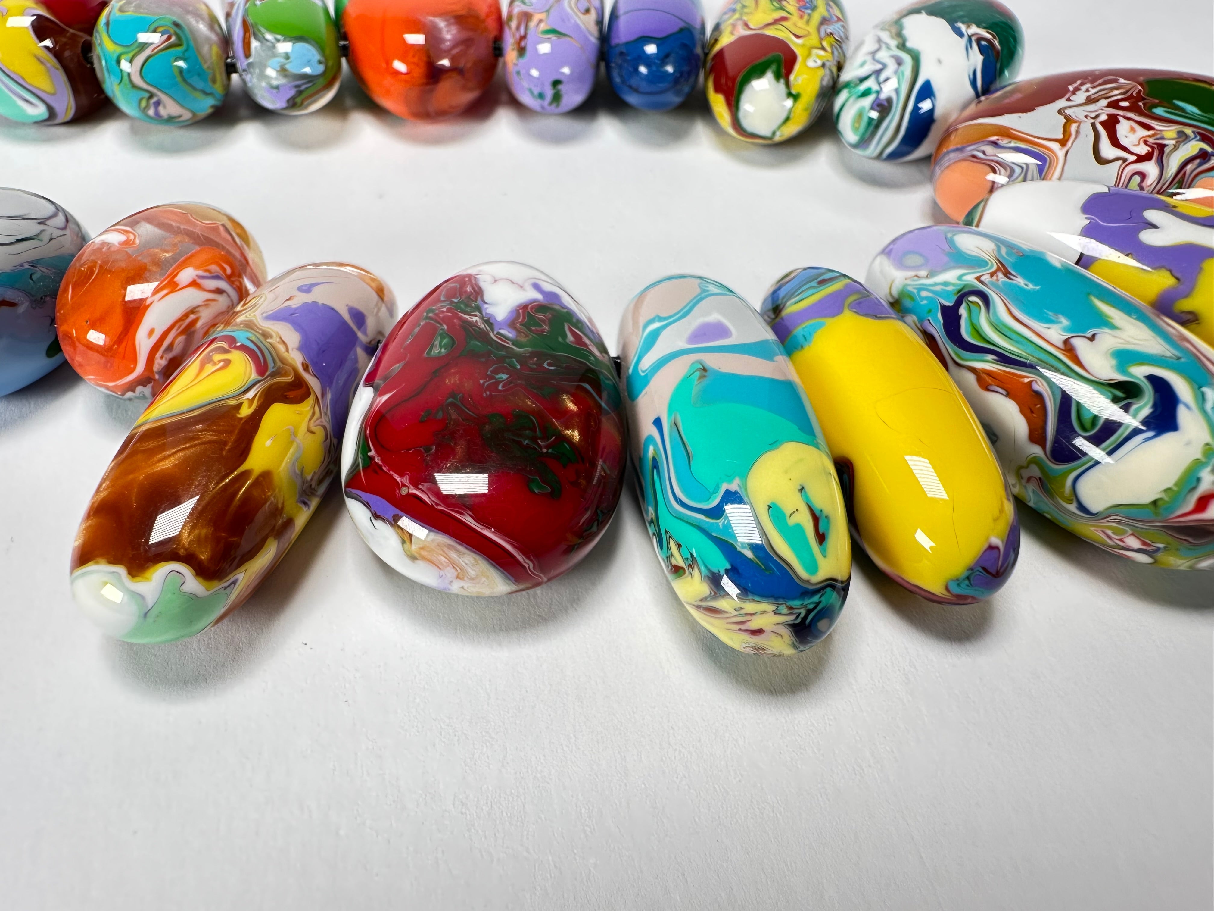 Sobral - Multi-Colour "Monica Efeitos" Pollock Resin Necklace ( 005412 )