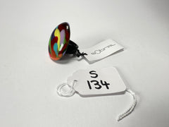 Sobral - Multi-Colour "K" Resin Ring ( 005146 ) - Size UK P / US 8