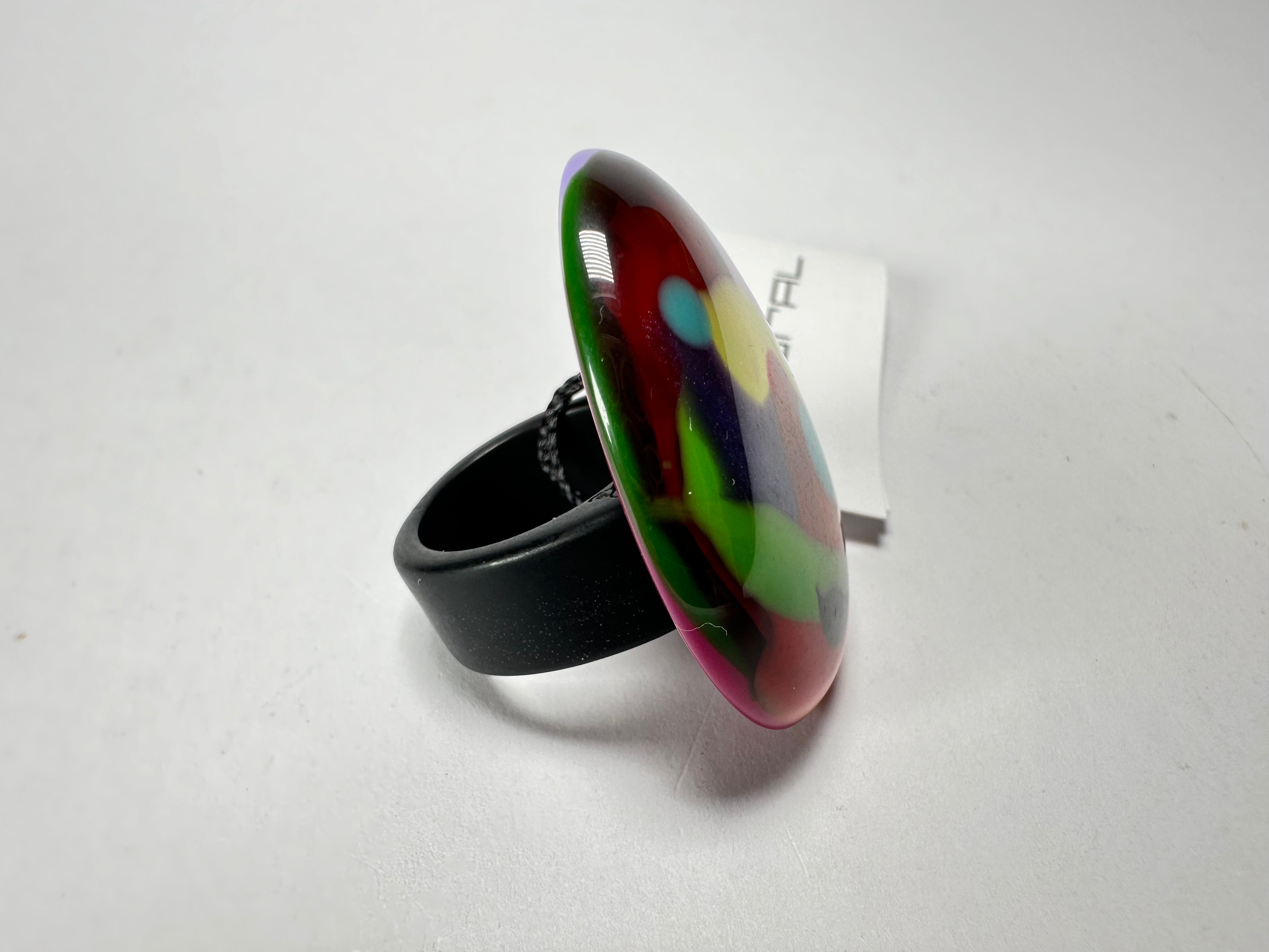 Sobral - Multi-Colour "K" Resin Ring ( 005146 ) - Size UK P / US 8