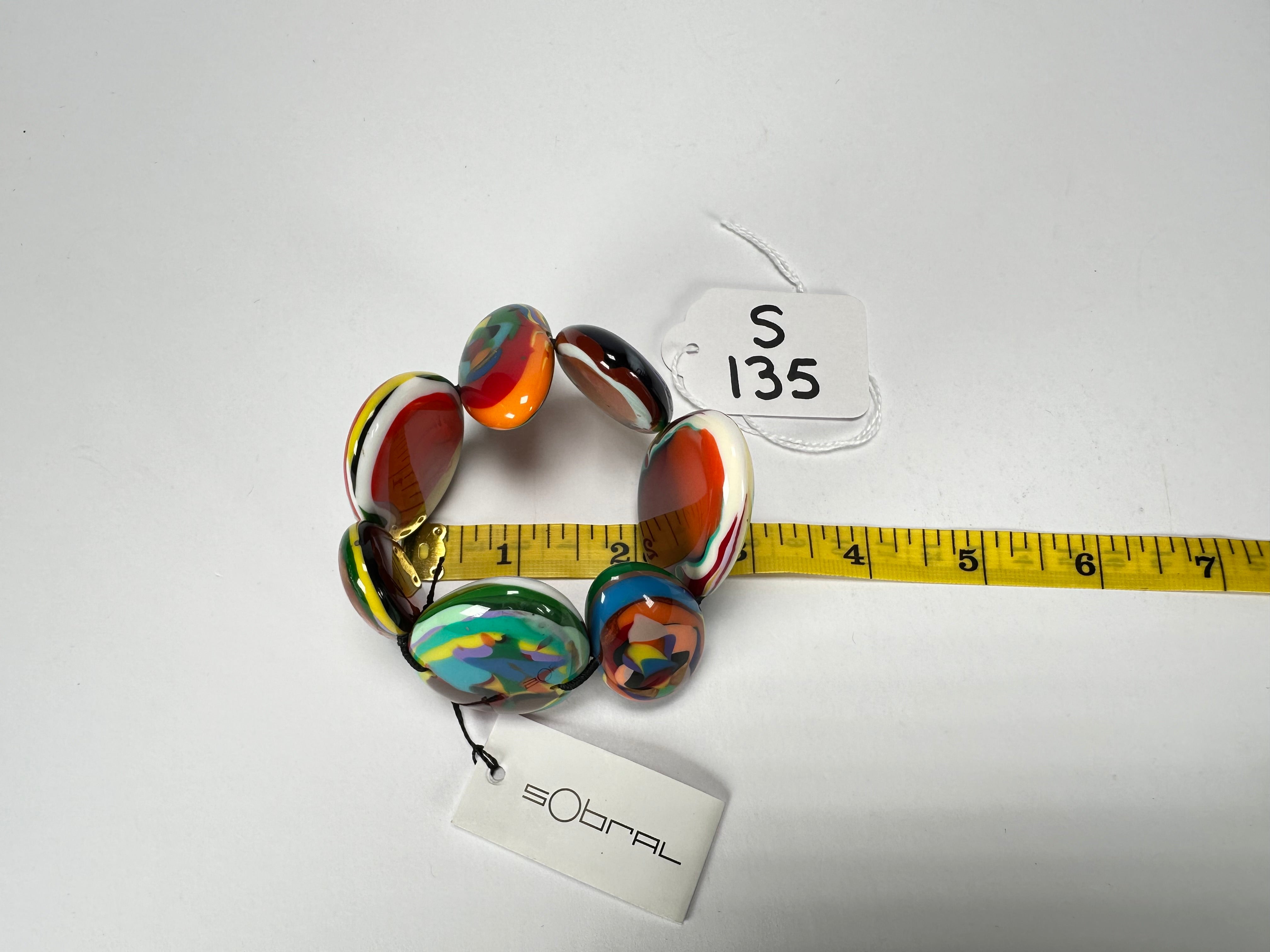 Sobral - Multi-Colour "Wassily" Elasticated Resin Bracelet ( 003716 )