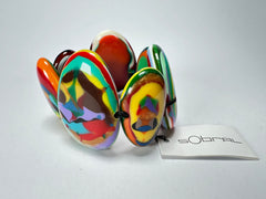 Sobral - Multi-Colour "Wassily" Elasticated Resin Bracelet ( 003716 )