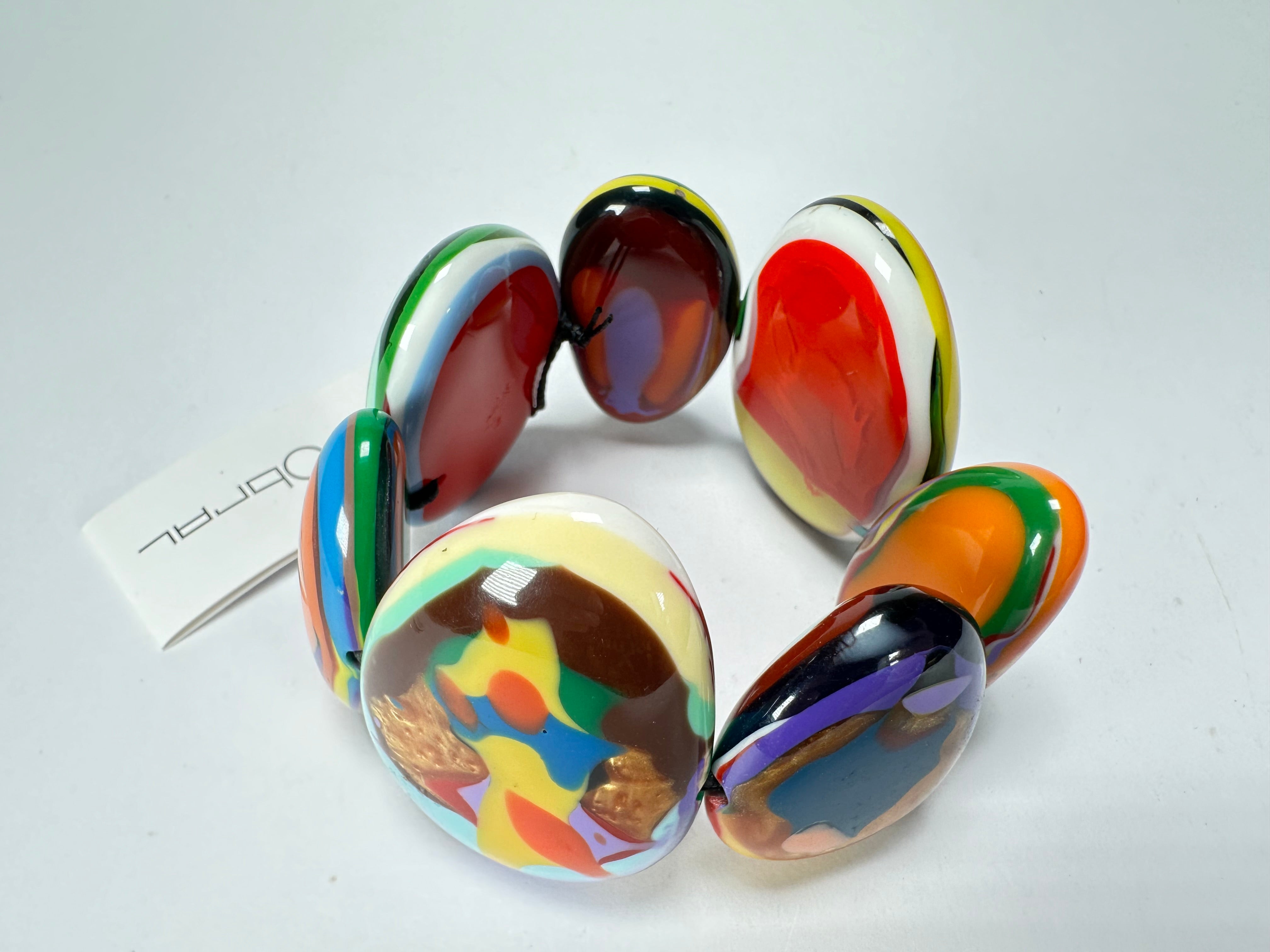 Sobral - Multi-Colour "Wassily" Elasticated Resin Bracelet ( 003716 )