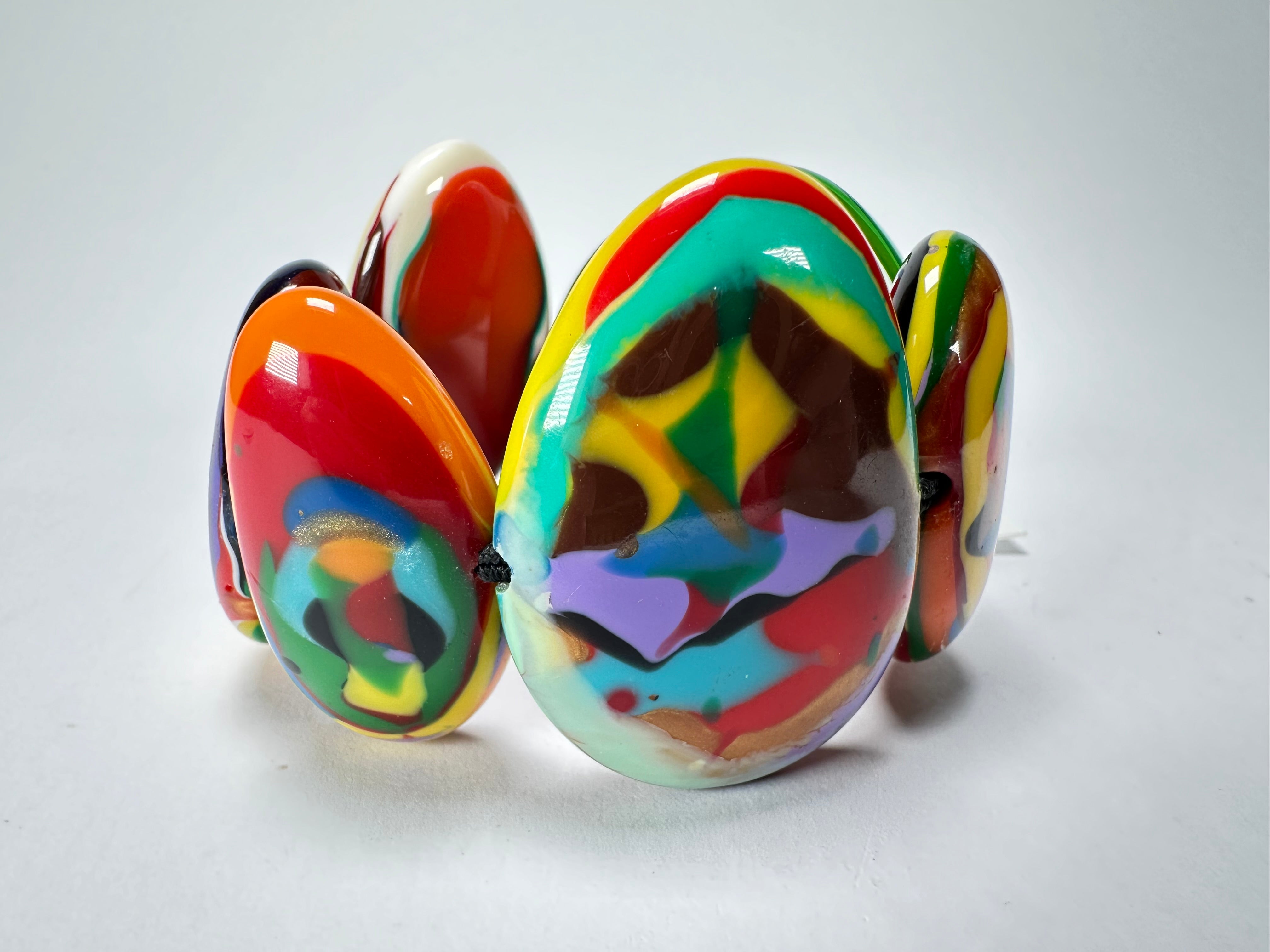 Sobral - Multi-Colour "Wassily" Elasticated Resin Bracelet ( 003716 )