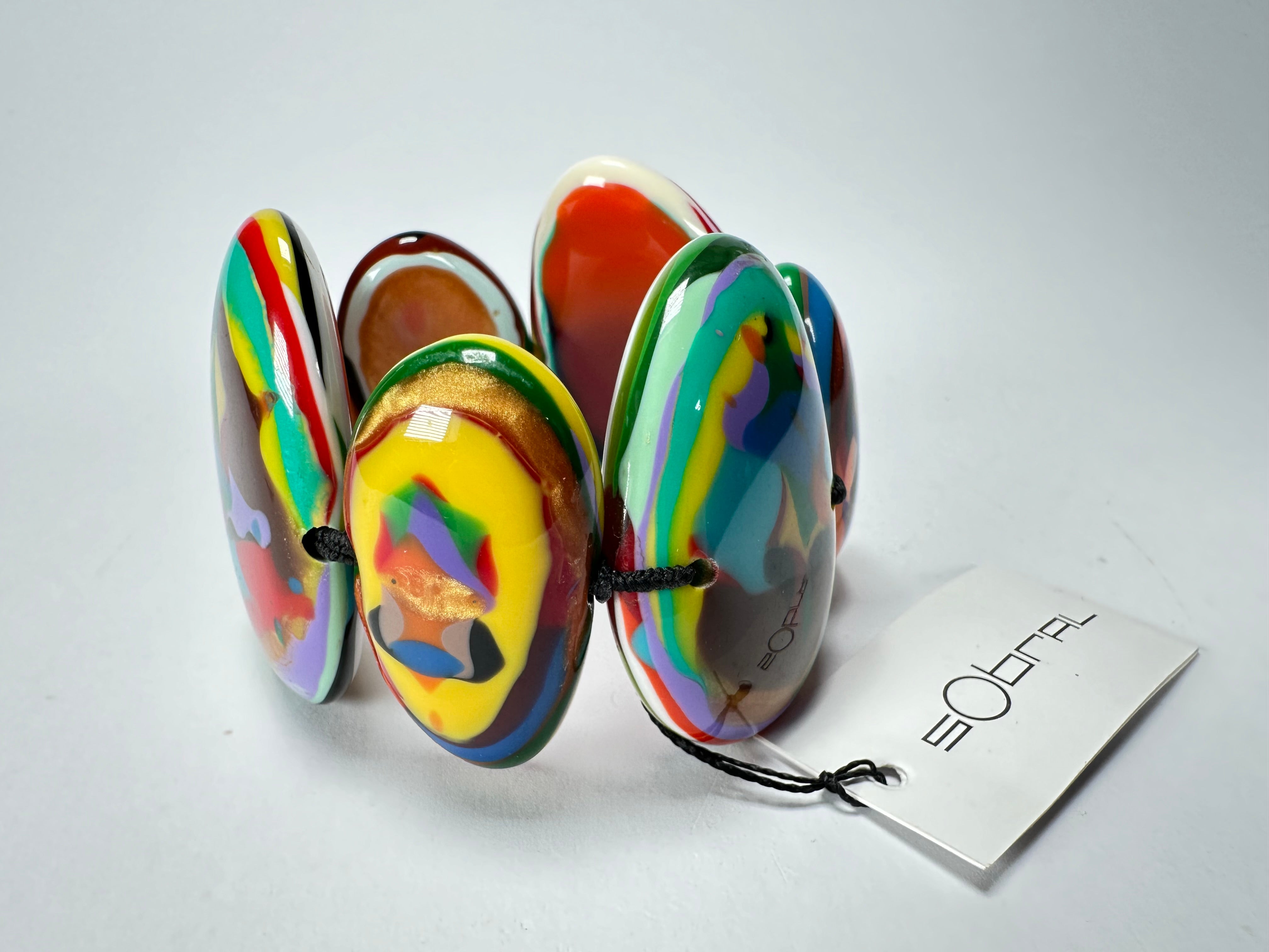 Sobral - Multi-Colour "Wassily" Elasticated Resin Bracelet ( 003716 )