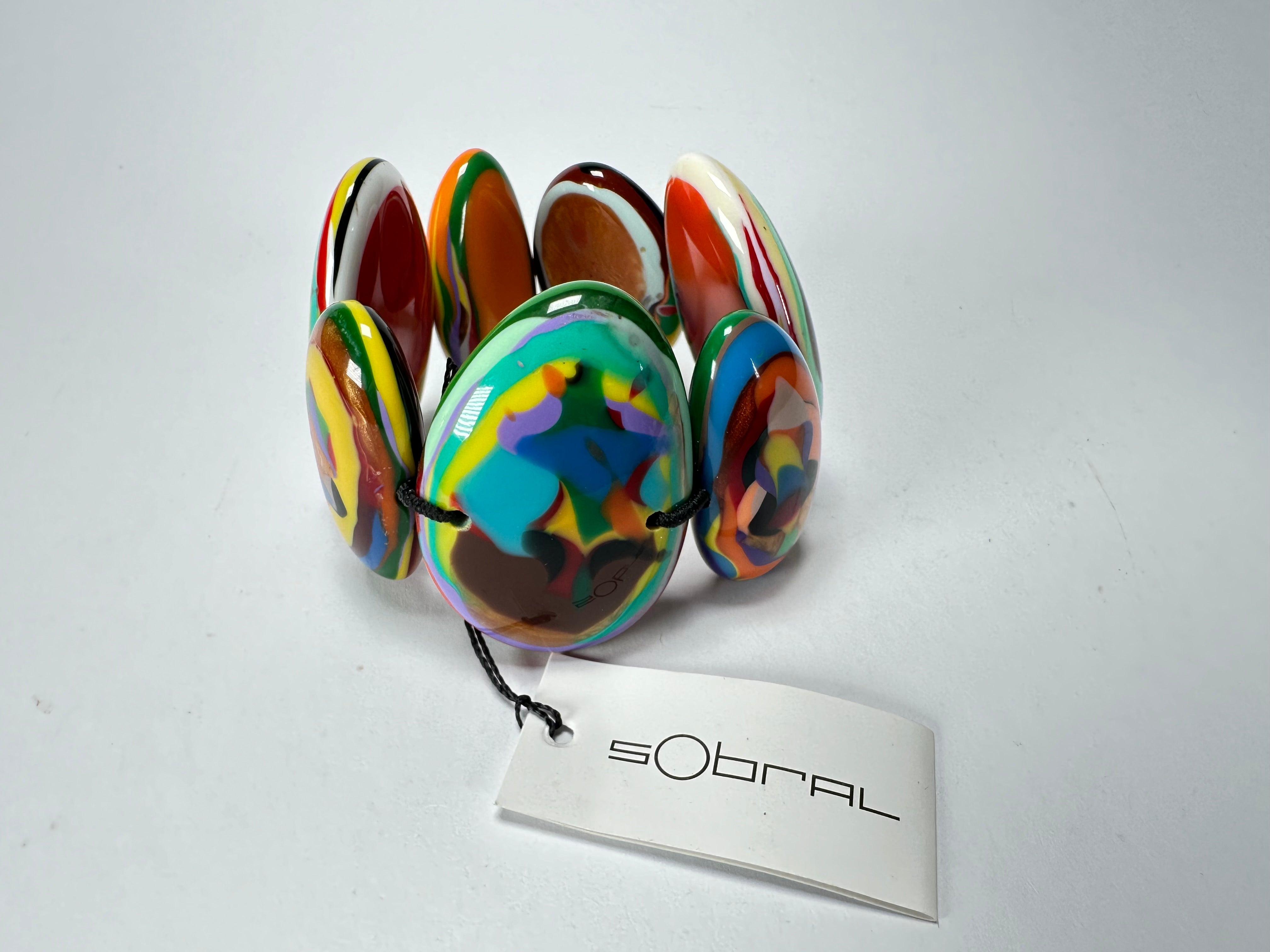 Sobral - Multi-Colour "Wassily" Elasticated Resin Bracelet ( 003716 )