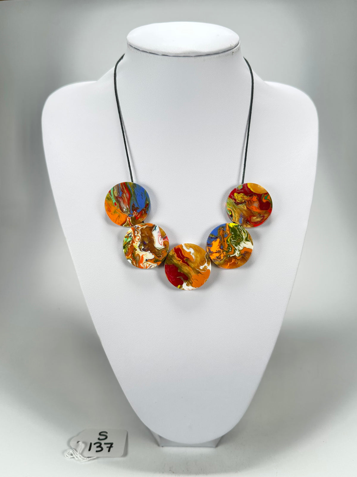 Sobral - Multi-Colour "Curto Pier" Pollock Resin Necklace ( 005025 )