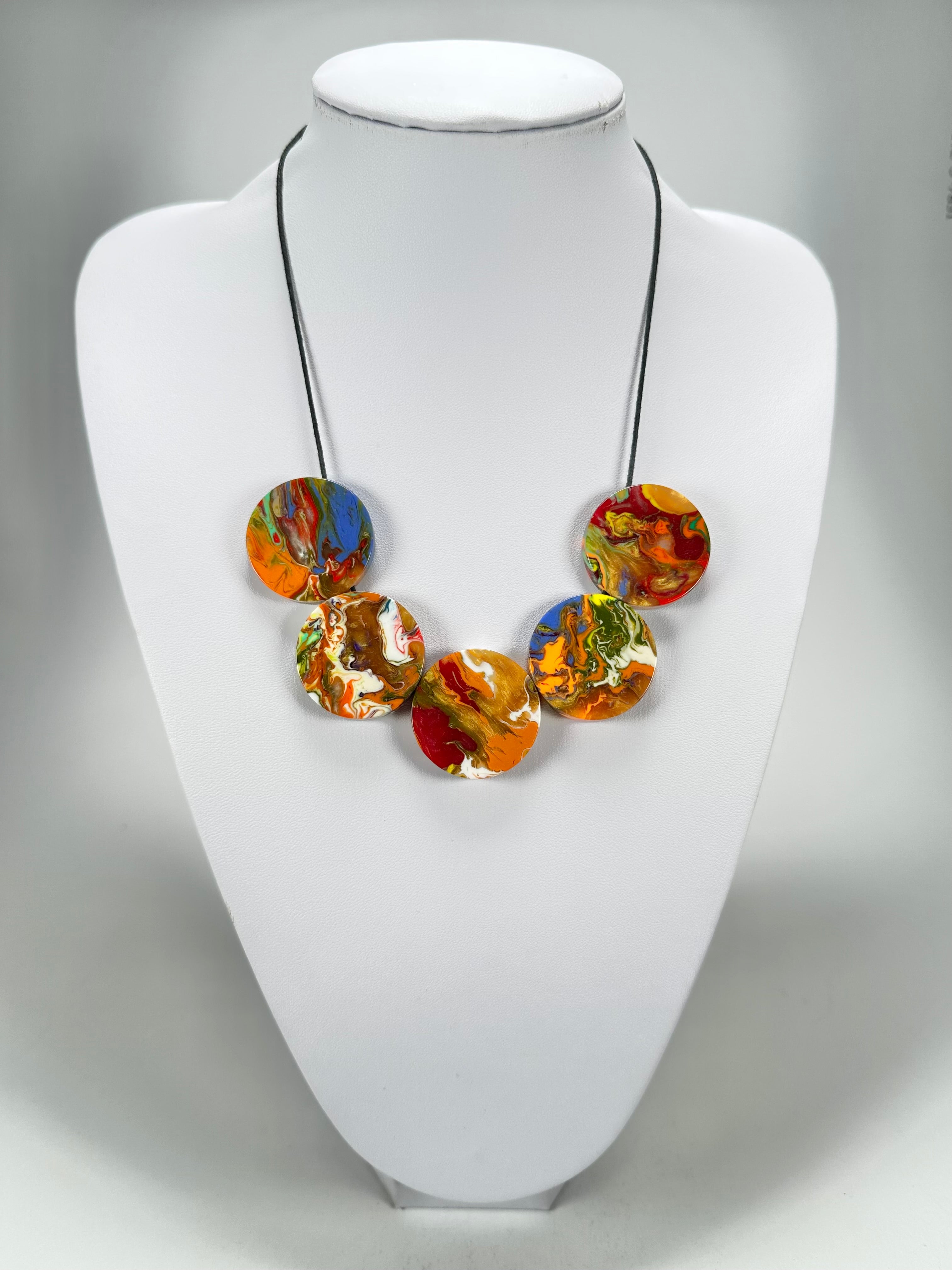 Sobral - Multi-Colour "Curto Pier" Pollock Resin Necklace ( 005025 )