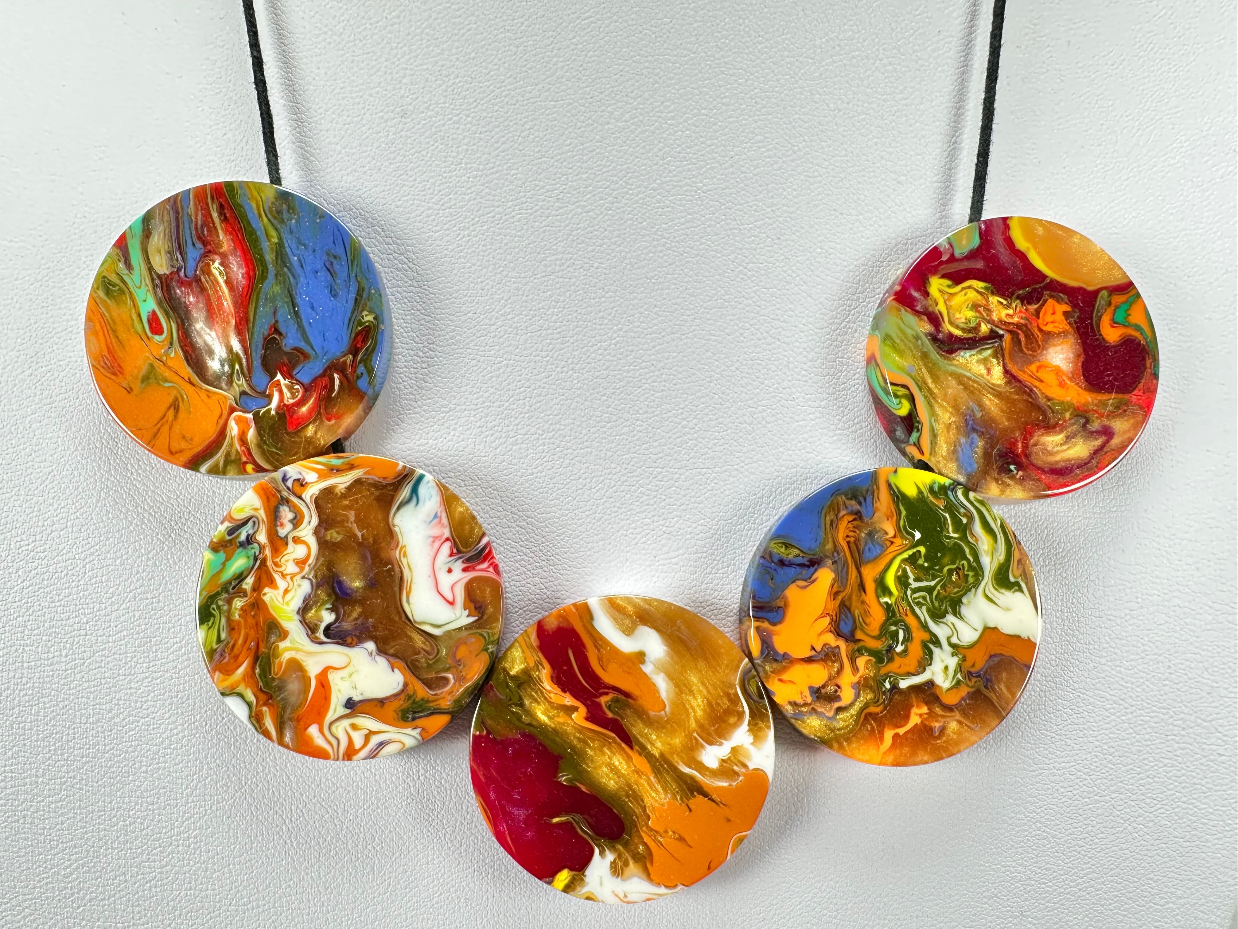 Sobral - Multi-Colour "Curto Pier" Pollock Resin Necklace ( 005025 )