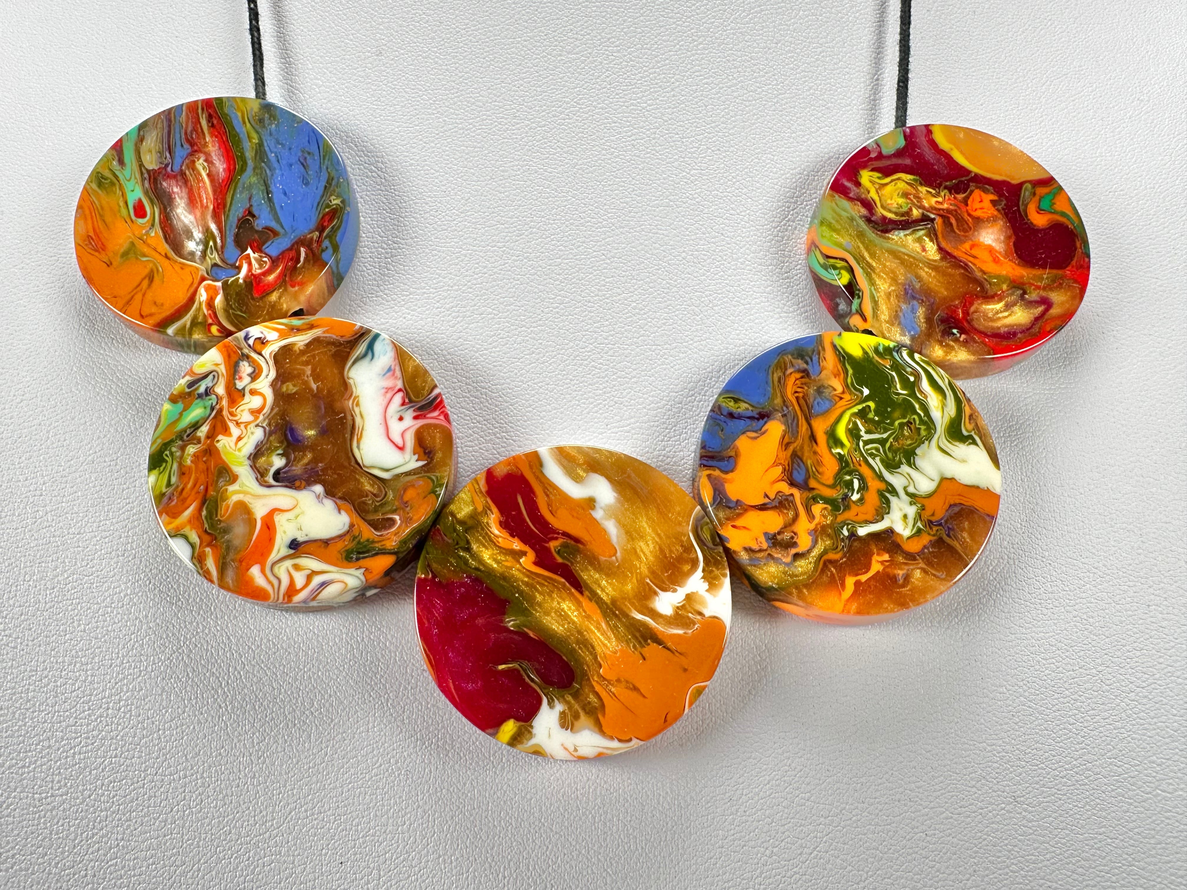 Sobral - Multi-Colour "Curto Pier" Pollock Resin Necklace ( 005025 )