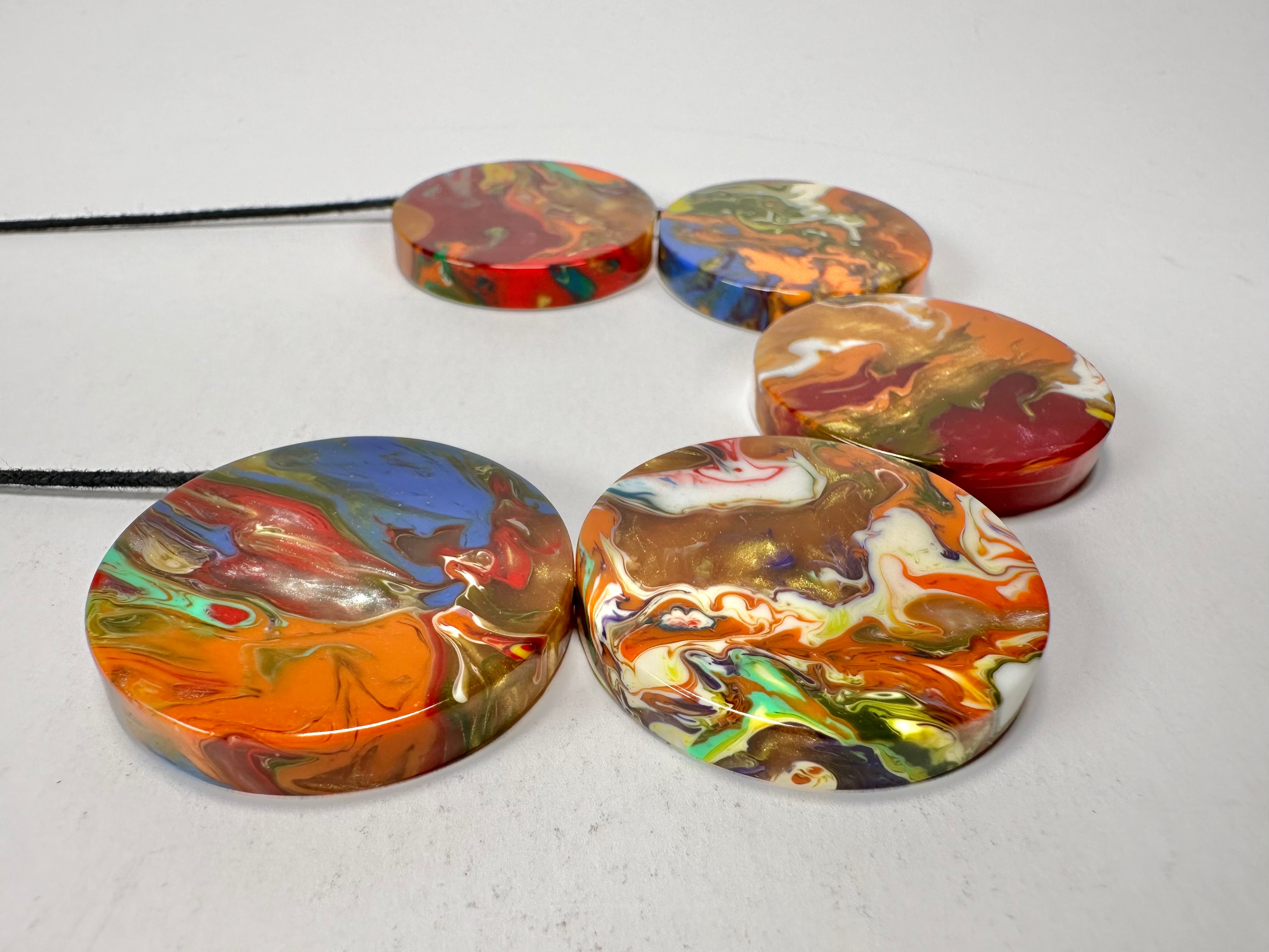 Sobral - Multi-Colour "Curto Pier" Pollock Resin Necklace ( 005025 )
