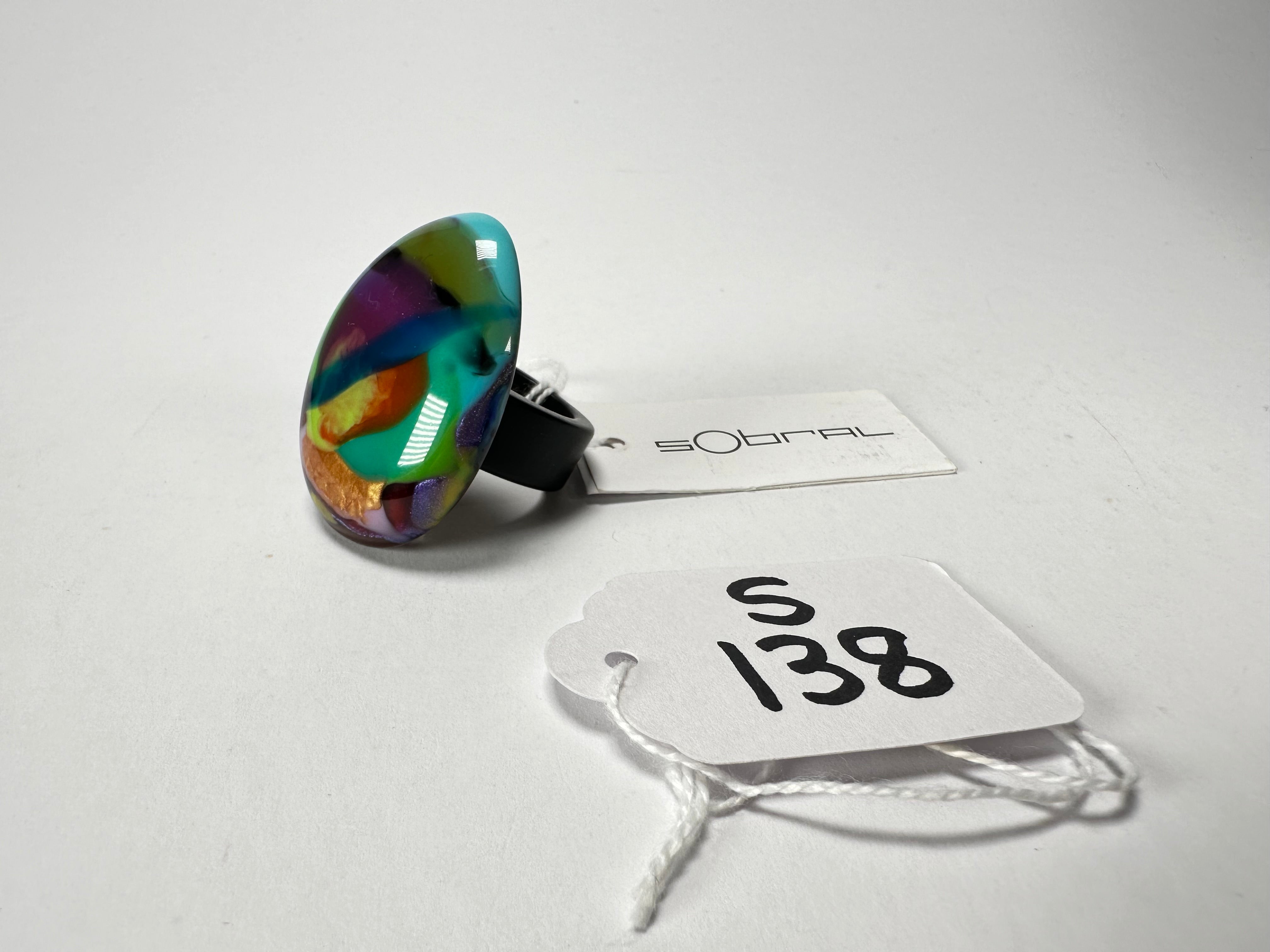 Sobral - Multi-Colour "K" Resin Ring ( 005146 ) - Size UK S / US 9