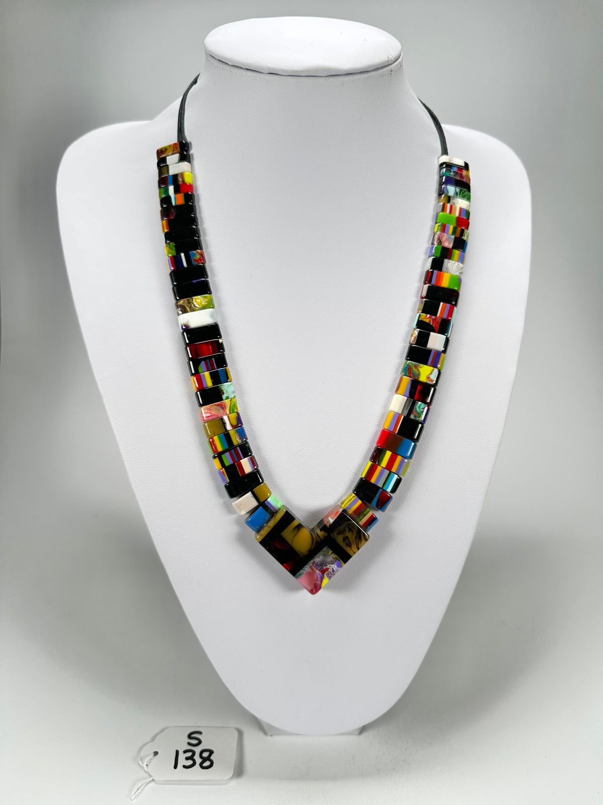 Sobral - Pop Art "Lary" Patchwork Resin Necklace ( 004896 )