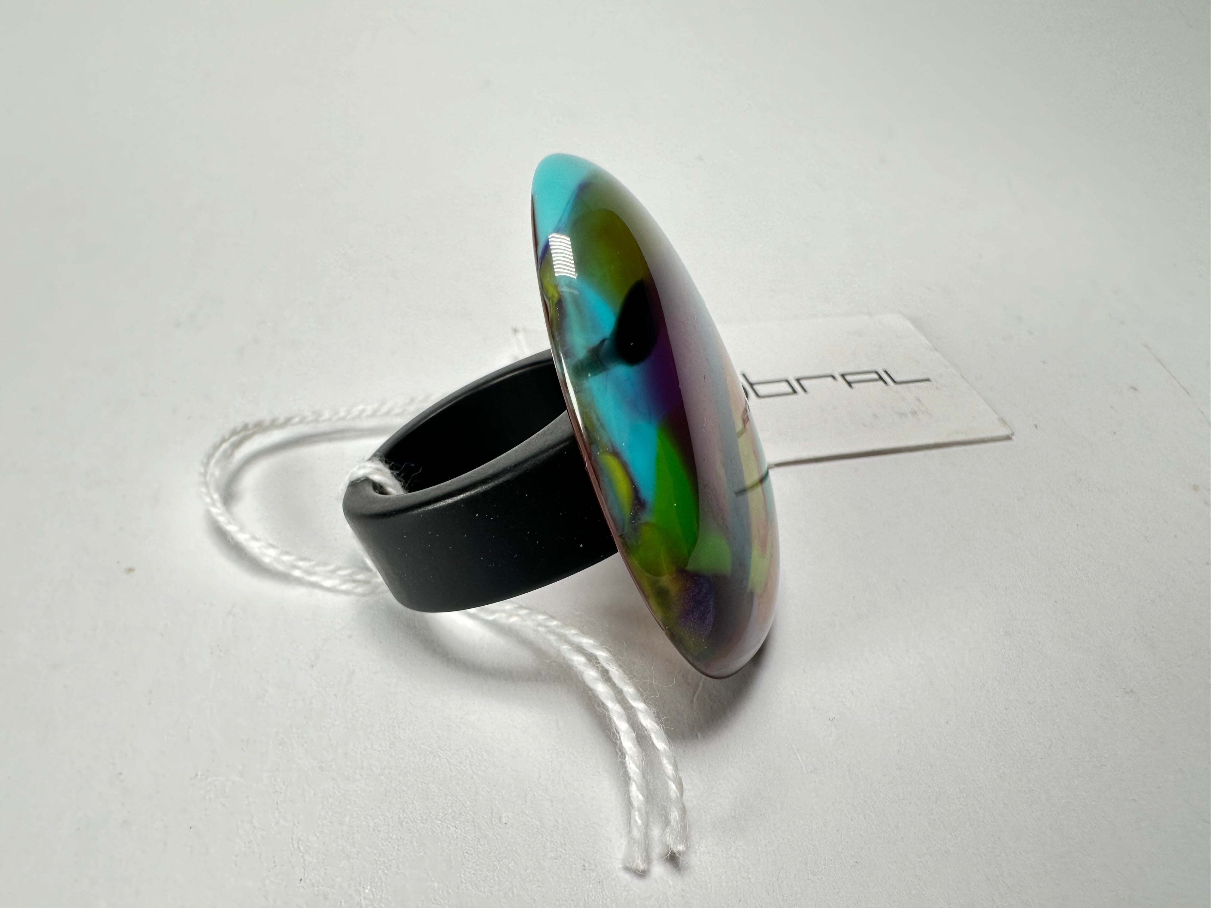 Sobral - Multi-Colour "K" Resin Ring ( 005146 ) - Size UK S / US 9