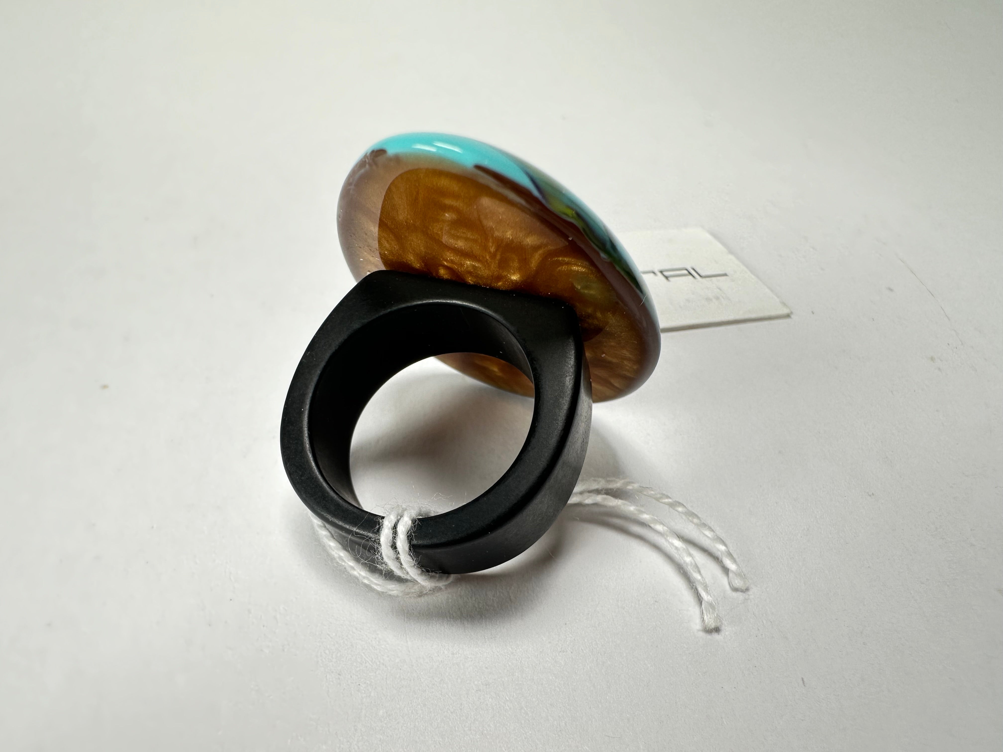 Sobral - Multi-Colour "K" Resin Ring ( 005146 ) - Size UK S / US 9