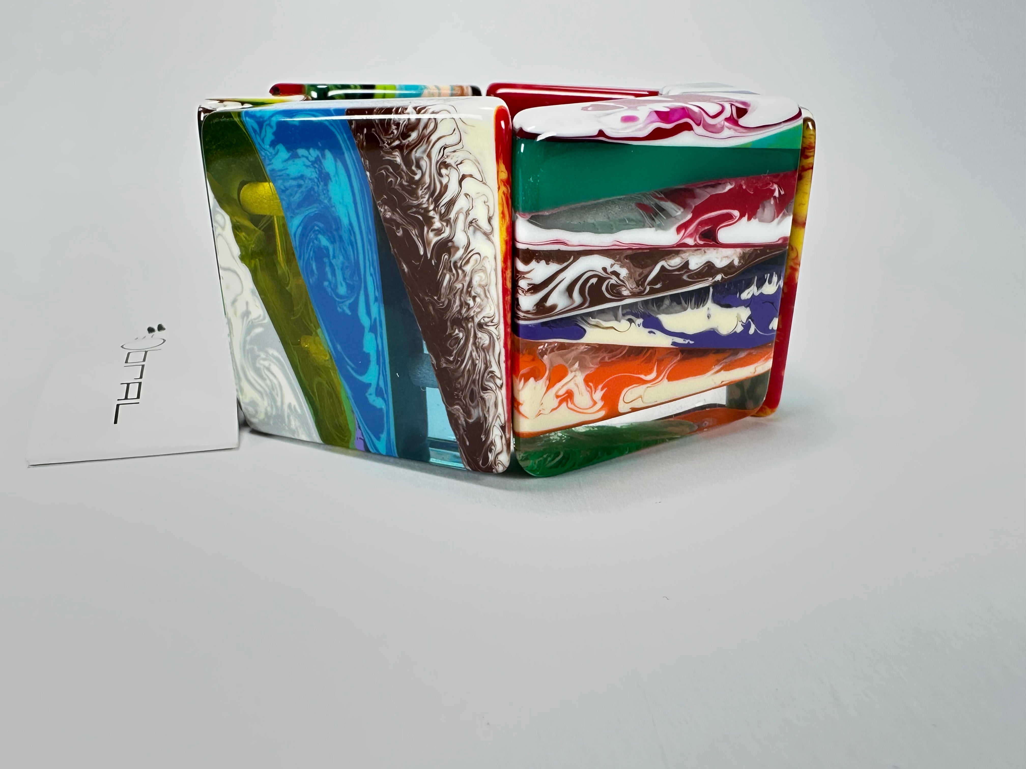 Sobral - Multi-Colour "Mery Onda" Elasticated Resin Bracelet ( 004575 )
