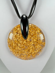 Sobral - Metalique "Eolia Disk" Resin Necklace ( 002858 )