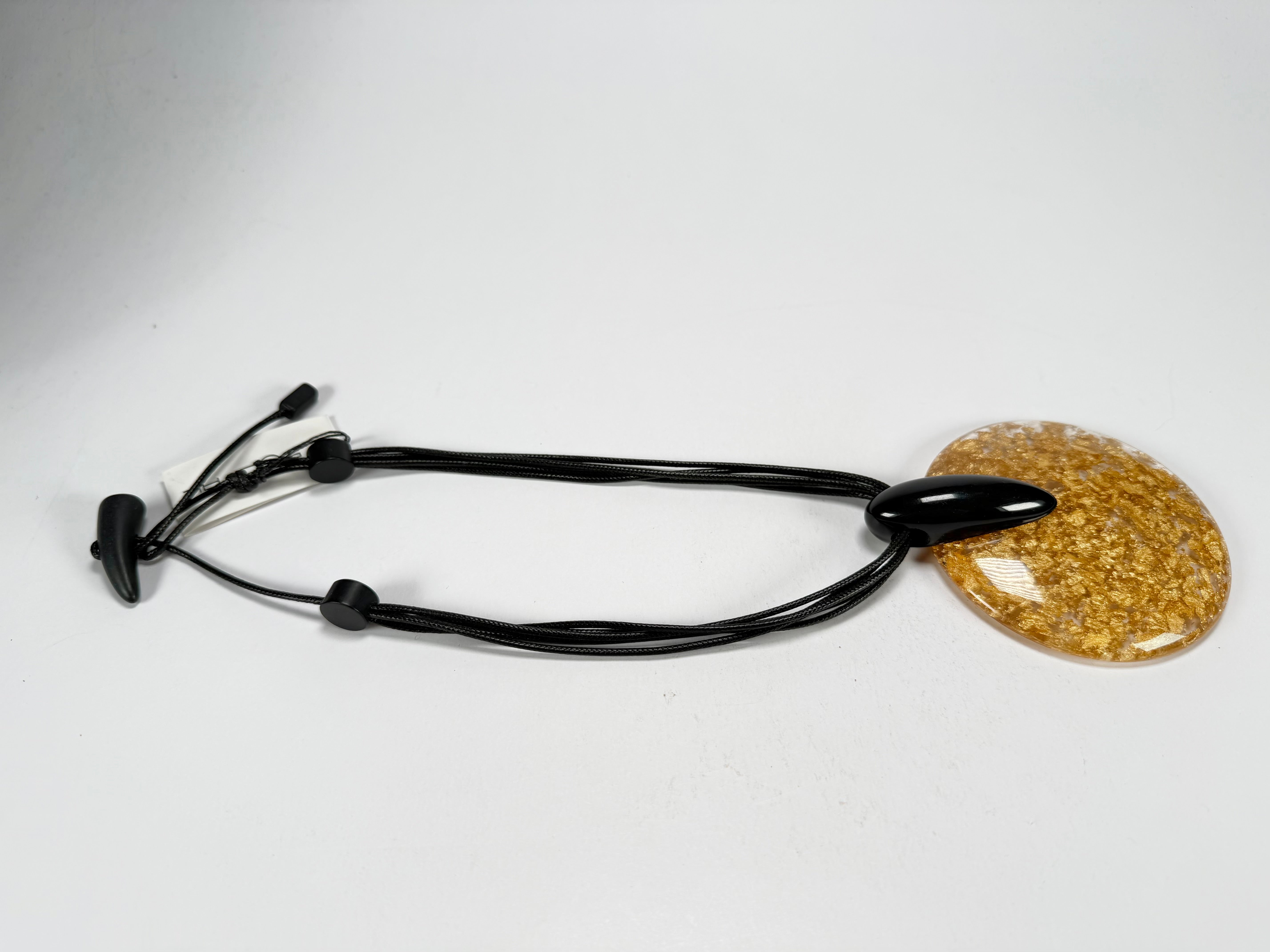 Sobral - Metalique "Eolia Disk" Resin Necklace ( 002858 )