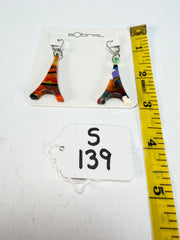 Sobral - Multi-Colour "Eiffel Tower" Pollock Resin Earrings ( 001750 )