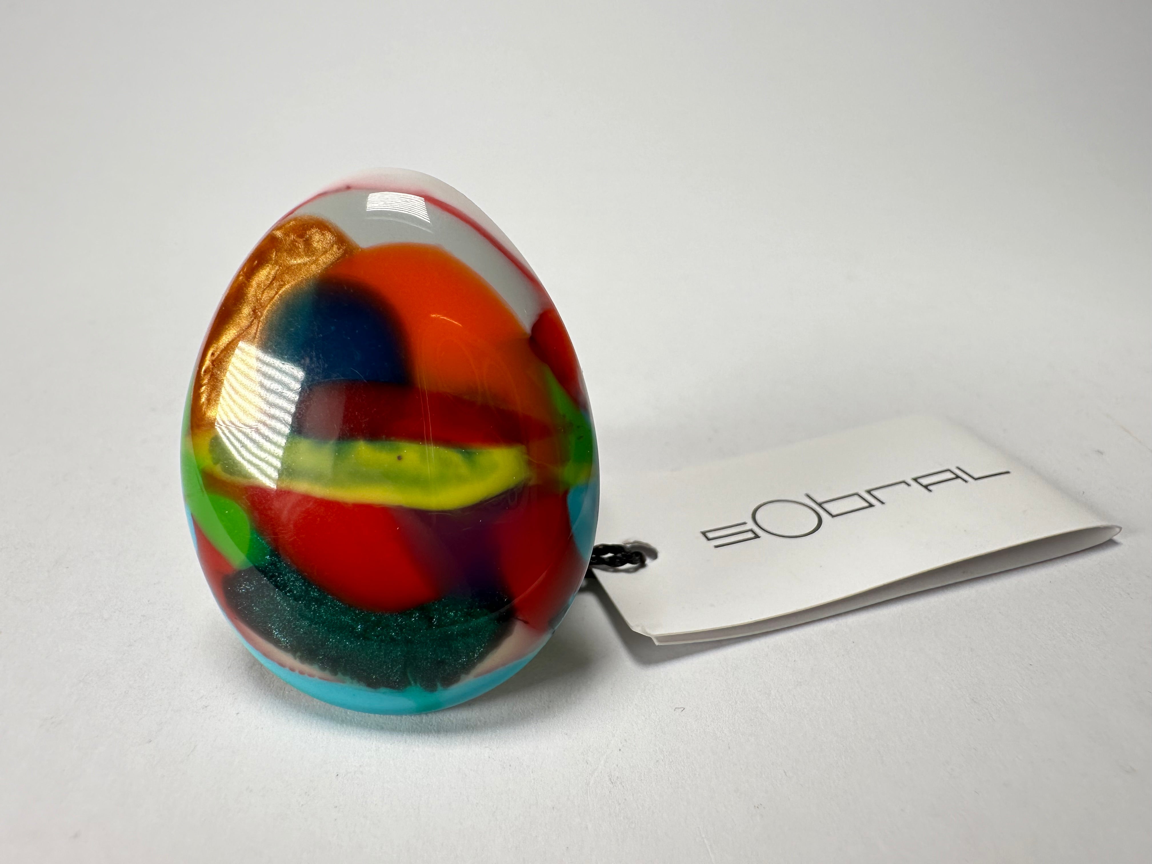 Sobral - Multi-Colour "K" Resin Ring ( 005146 ) - Size UK U / US 10