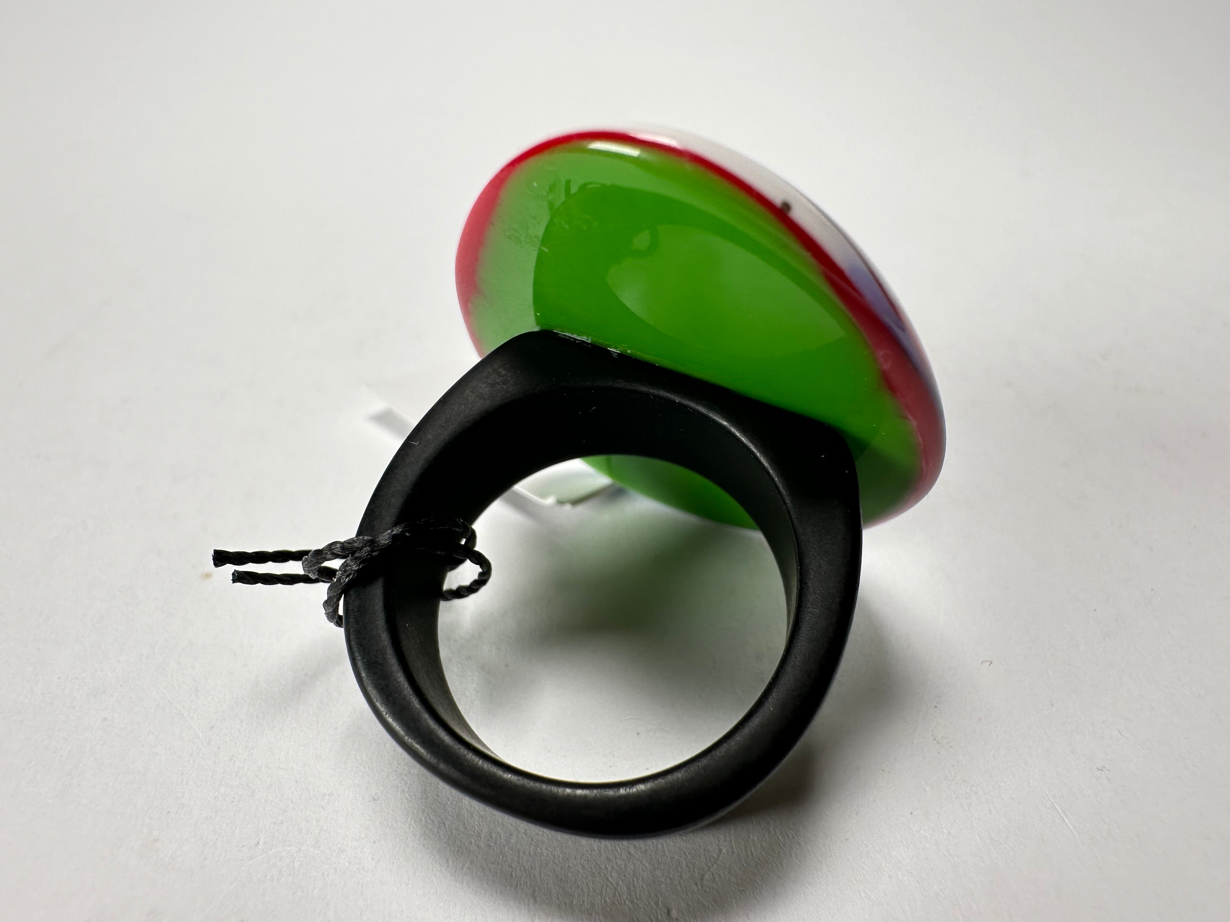 Sobral - Multi-Colour "K" Resin Ring ( 005146 ) - Size UK U / US 10