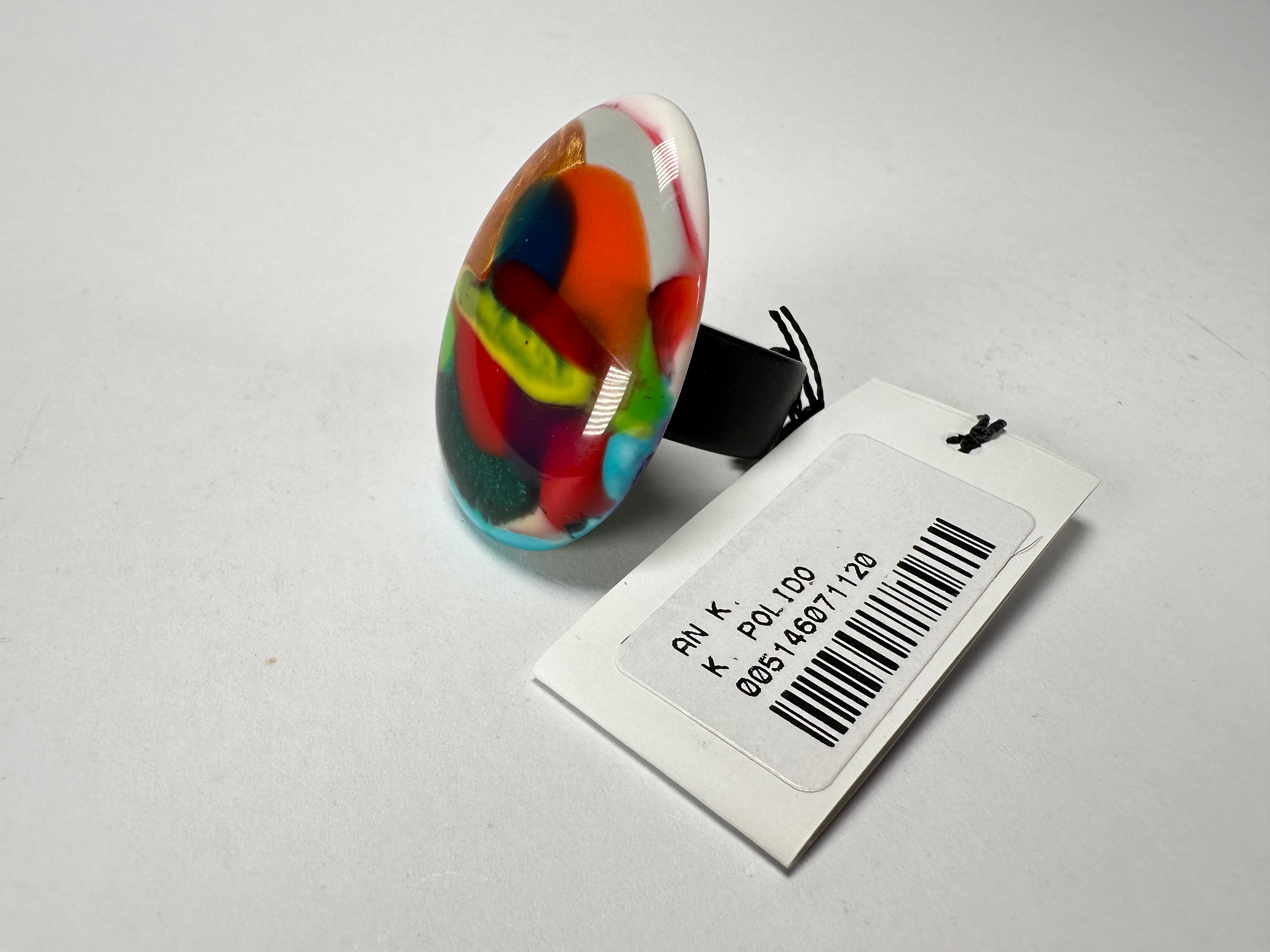 Sobral - Multi-Colour "K" Resin Ring ( 005146 ) - Size UK U / US 10