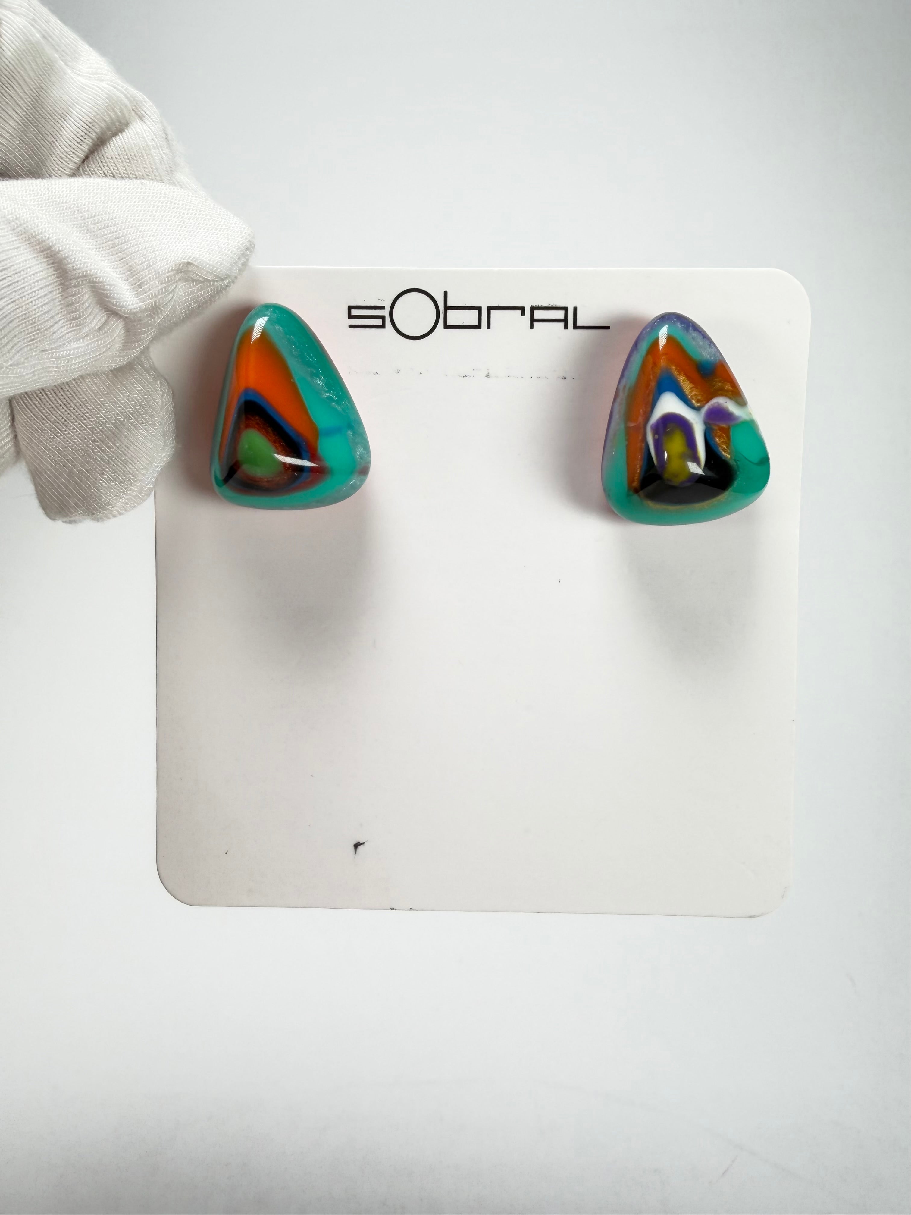 Sobral - Multi-Colour "Nina" K Resin Earrings ( 003610 )