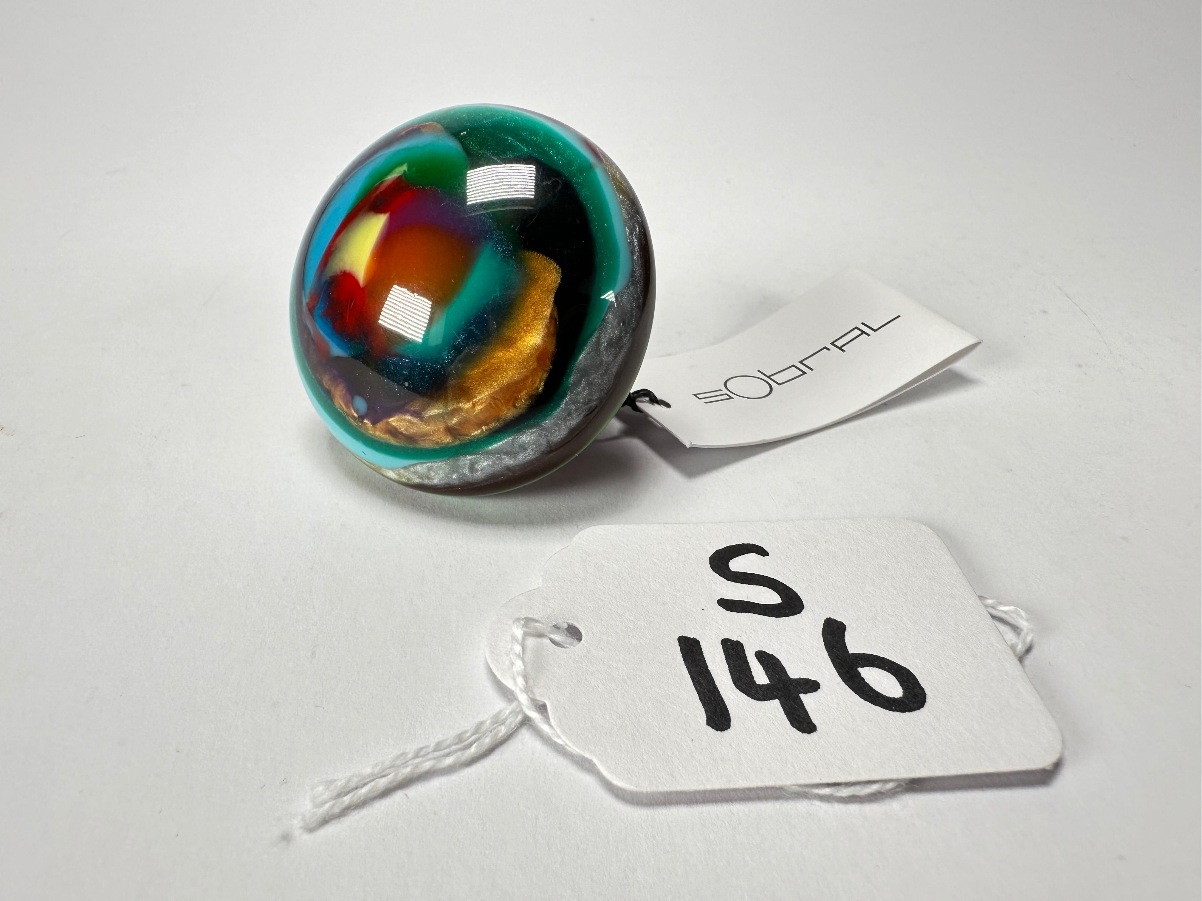 Sobral - Multi-Colour "Moscou K" Resin Ring ( 003605 ) - Size UK N / US 6.5