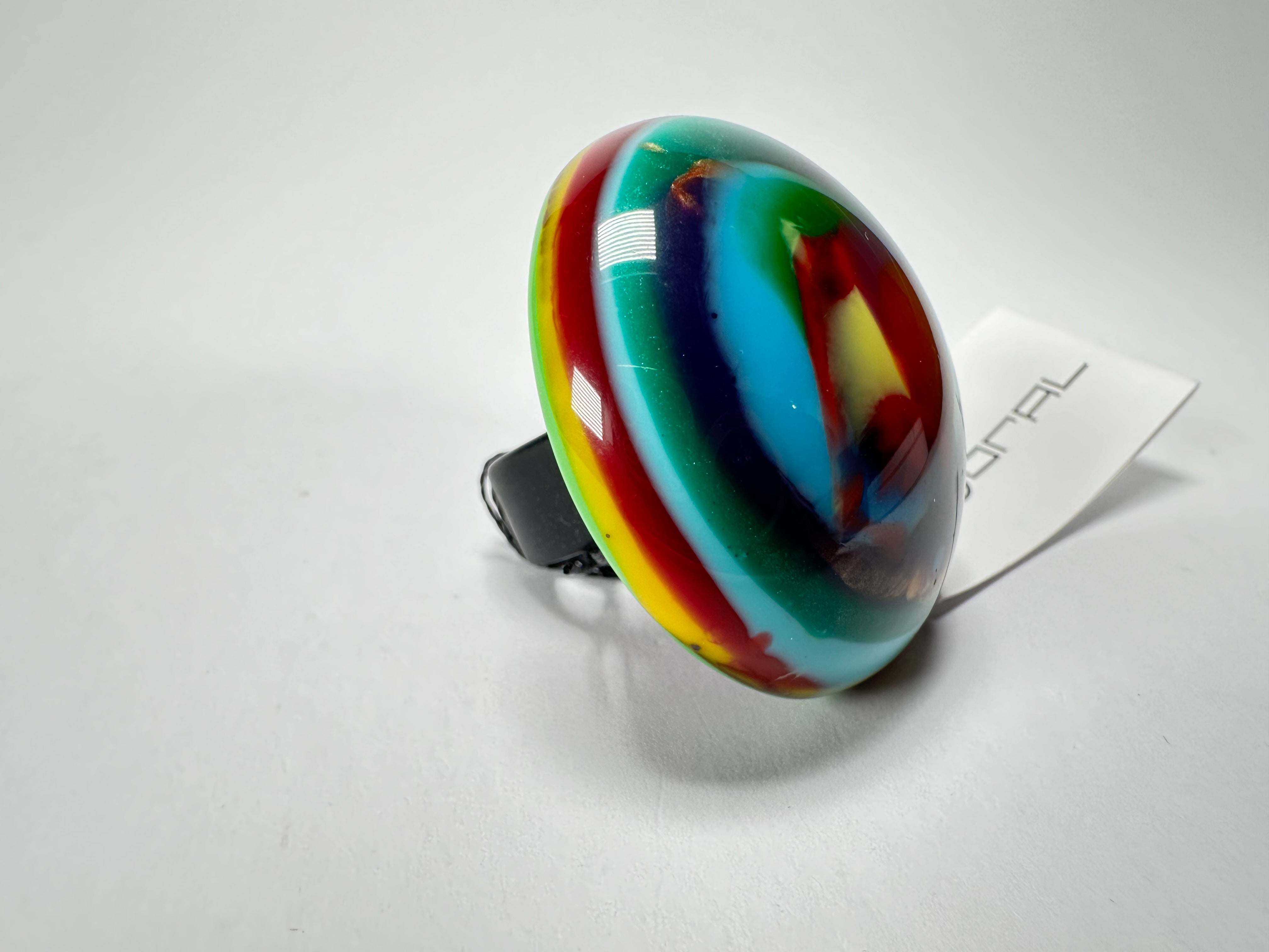 Sobral - Multi-Colour "Moscou K" Resin Ring ( 003605 ) - Size UK N / US 6.5