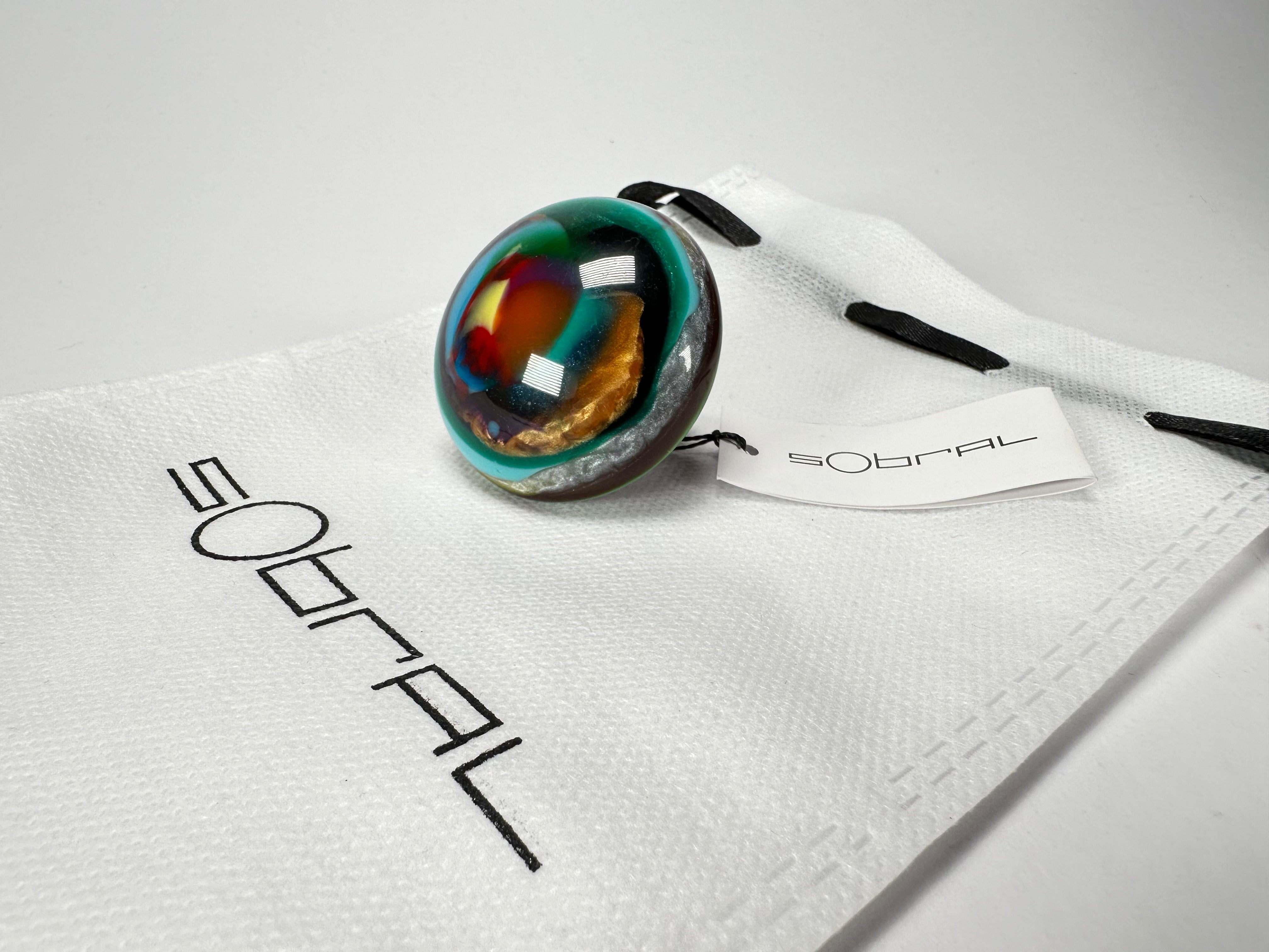 Sobral - Multi-Colour "Moscou K" Resin Ring ( 003605 ) - Size UK N / US 6.5