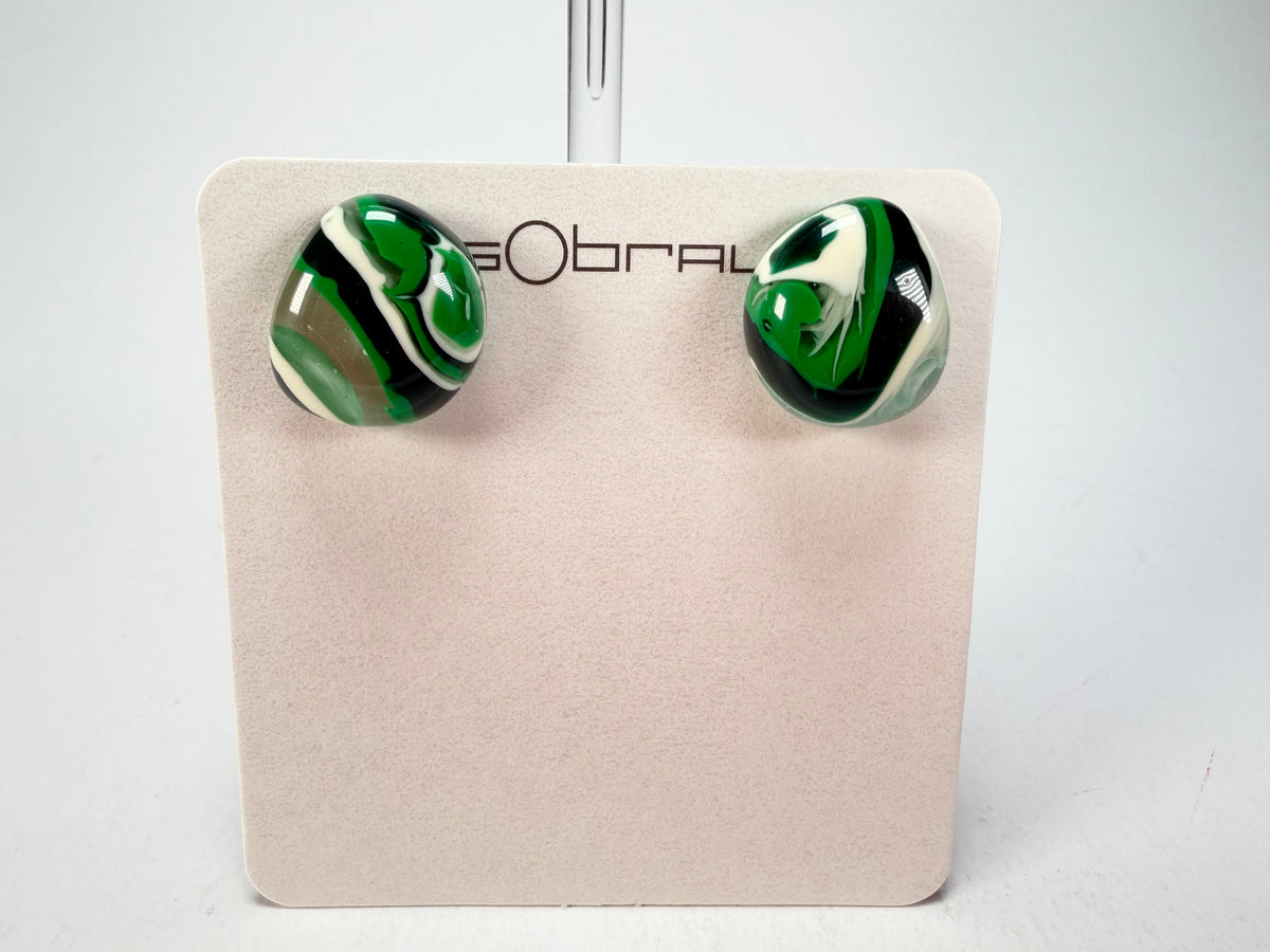 Sobral - Onda Verde "Wave" Green Resin Earrings ( 005330 )