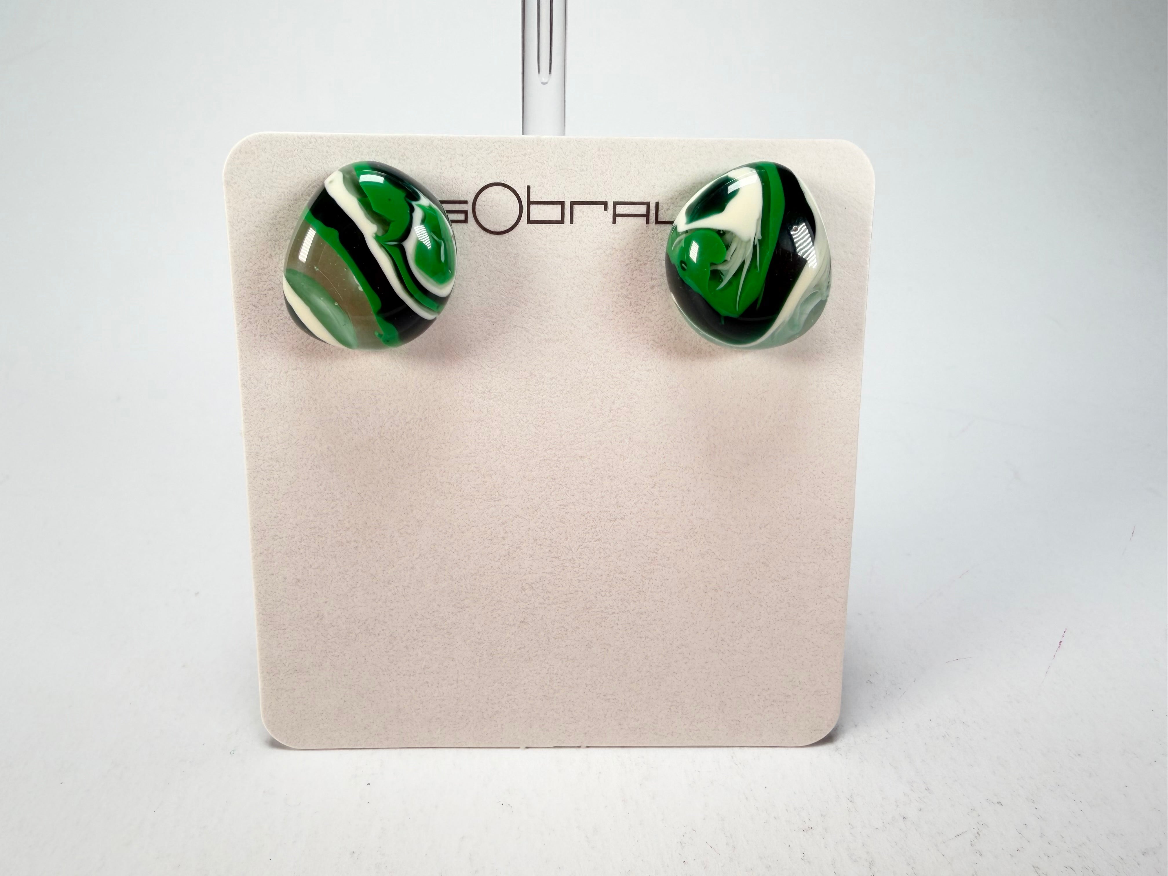 Sobral - Onda Verde "Wave" Green Resin Earrings ( 005330 )