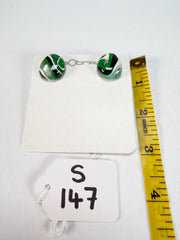 Sobral - Onda Verde "Wave" Green Resin Earrings ( 005330 )