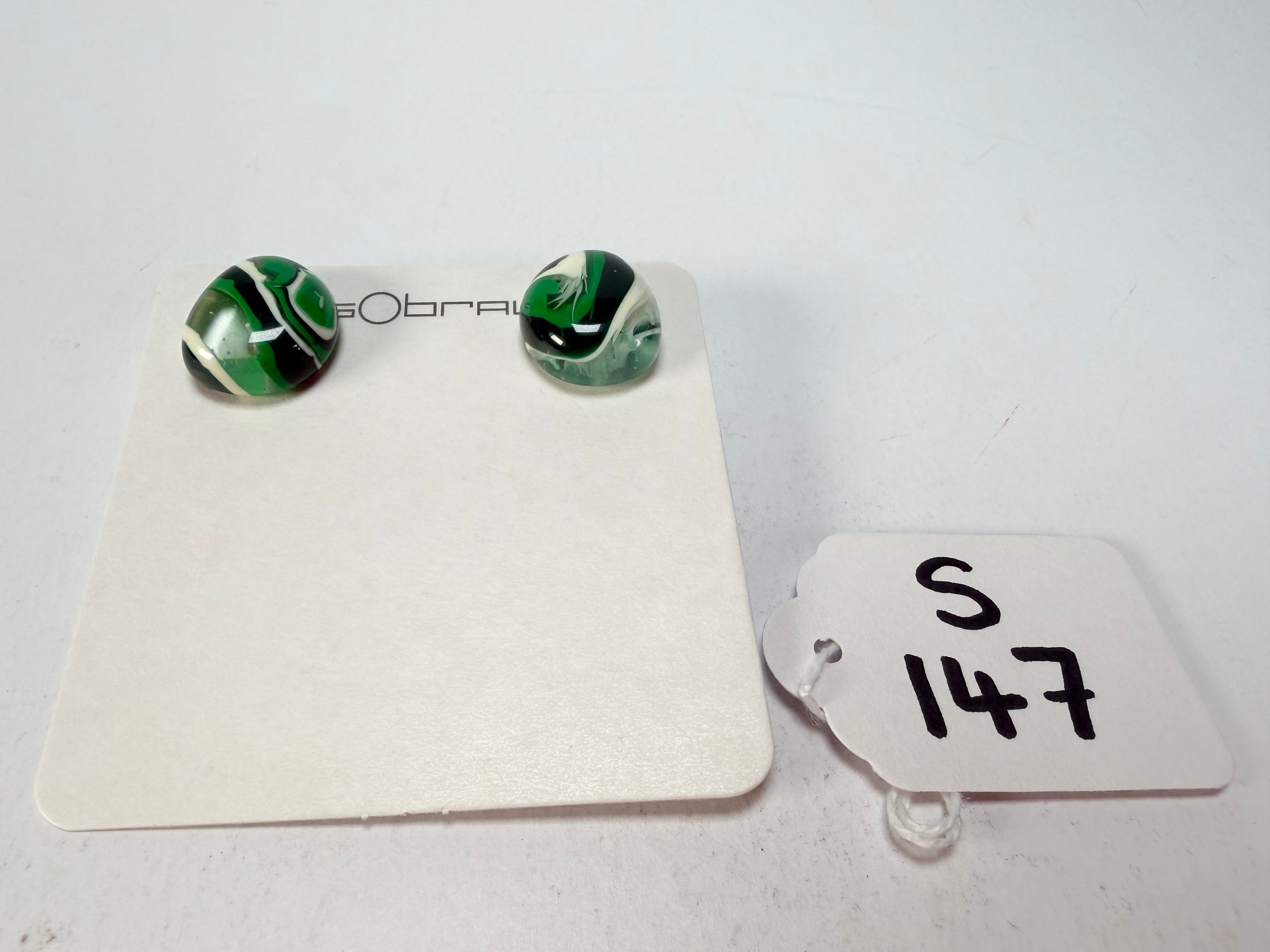 Sobral - Onda Verde "Wave" Green Resin Earrings ( 005330 )