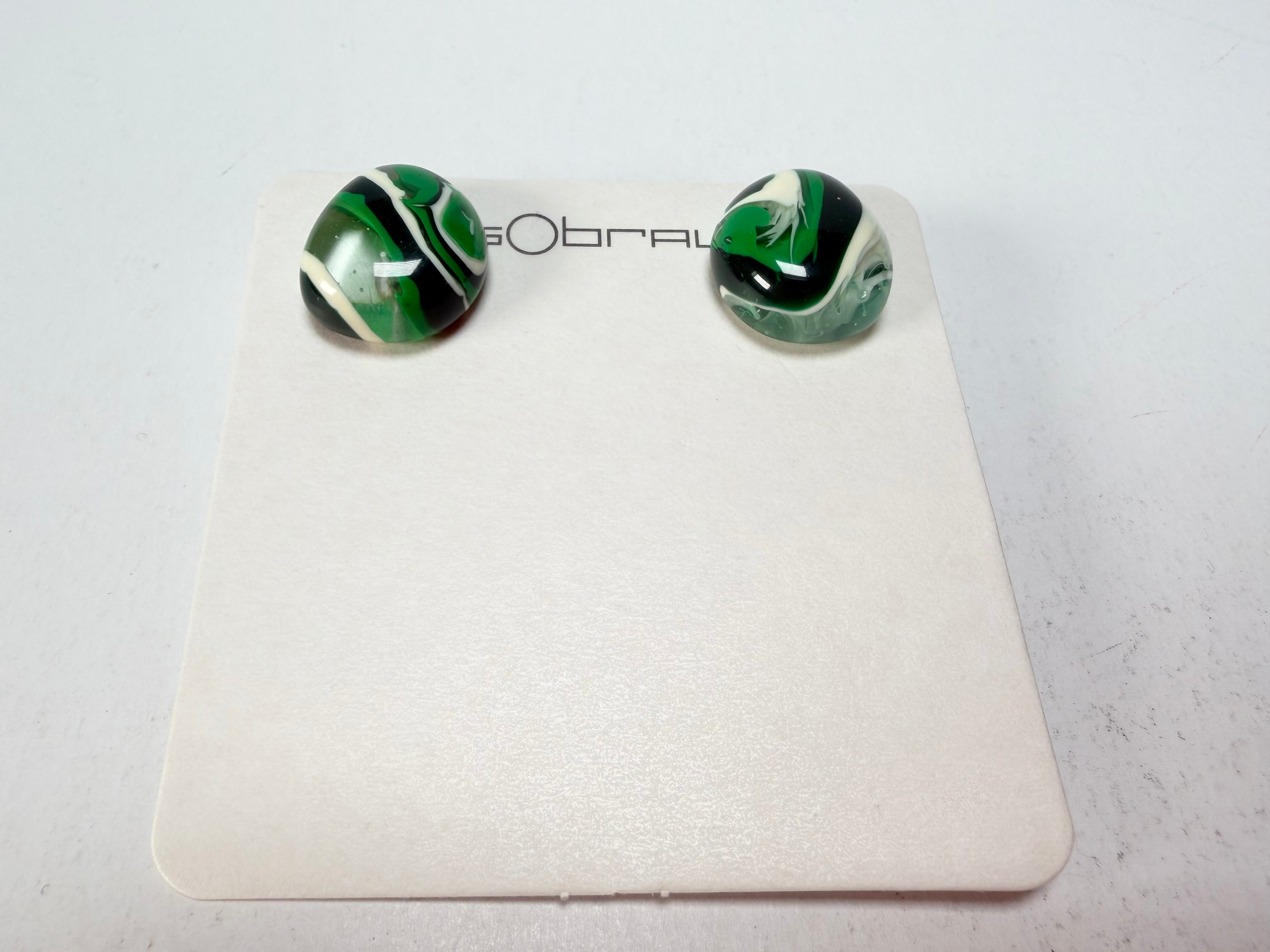 Sobral - Onda Verde "Wave" Green Resin Earrings ( 005330 )