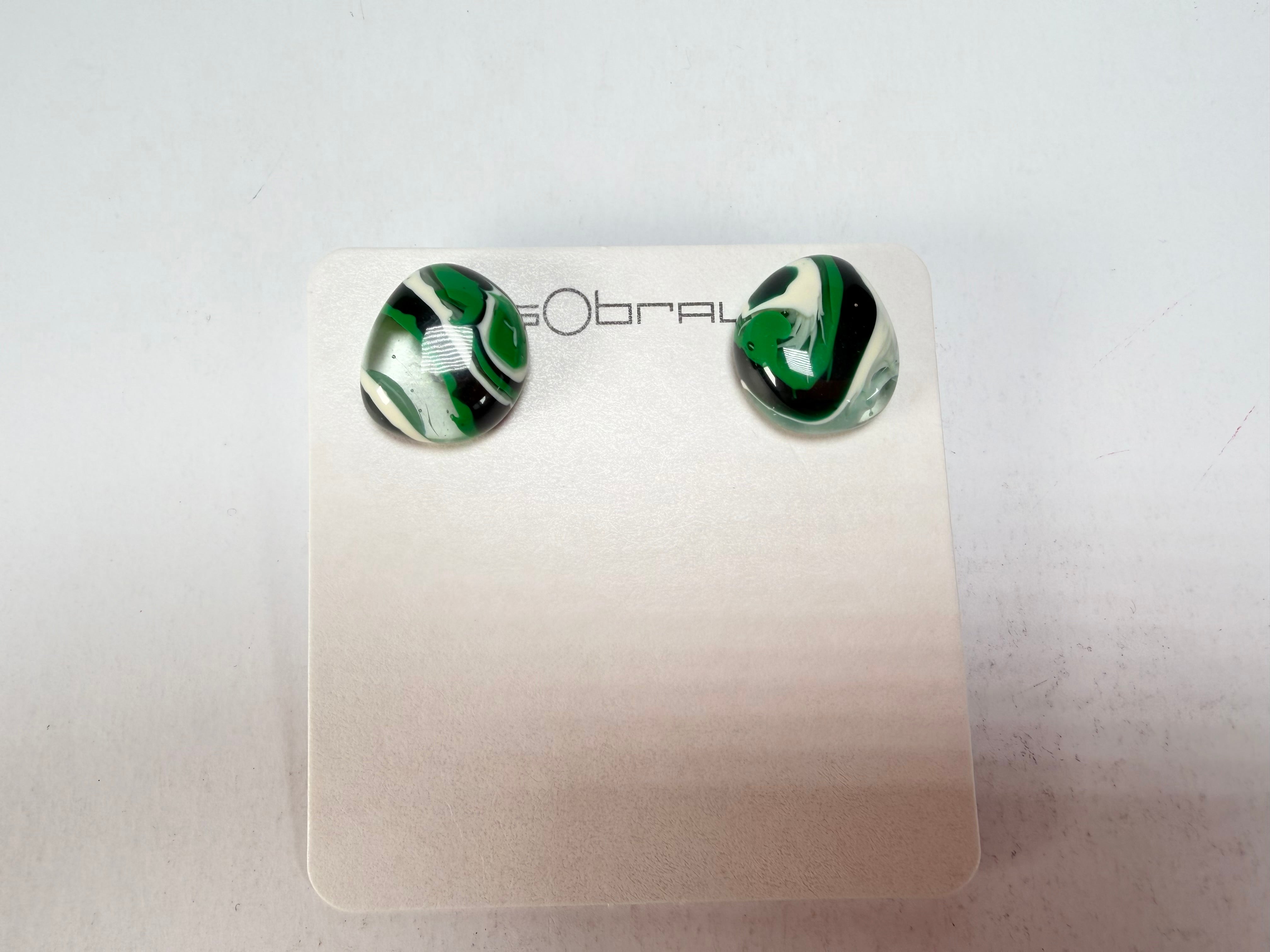 Sobral - Onda Verde "Wave" Green Resin Earrings ( 005330 )