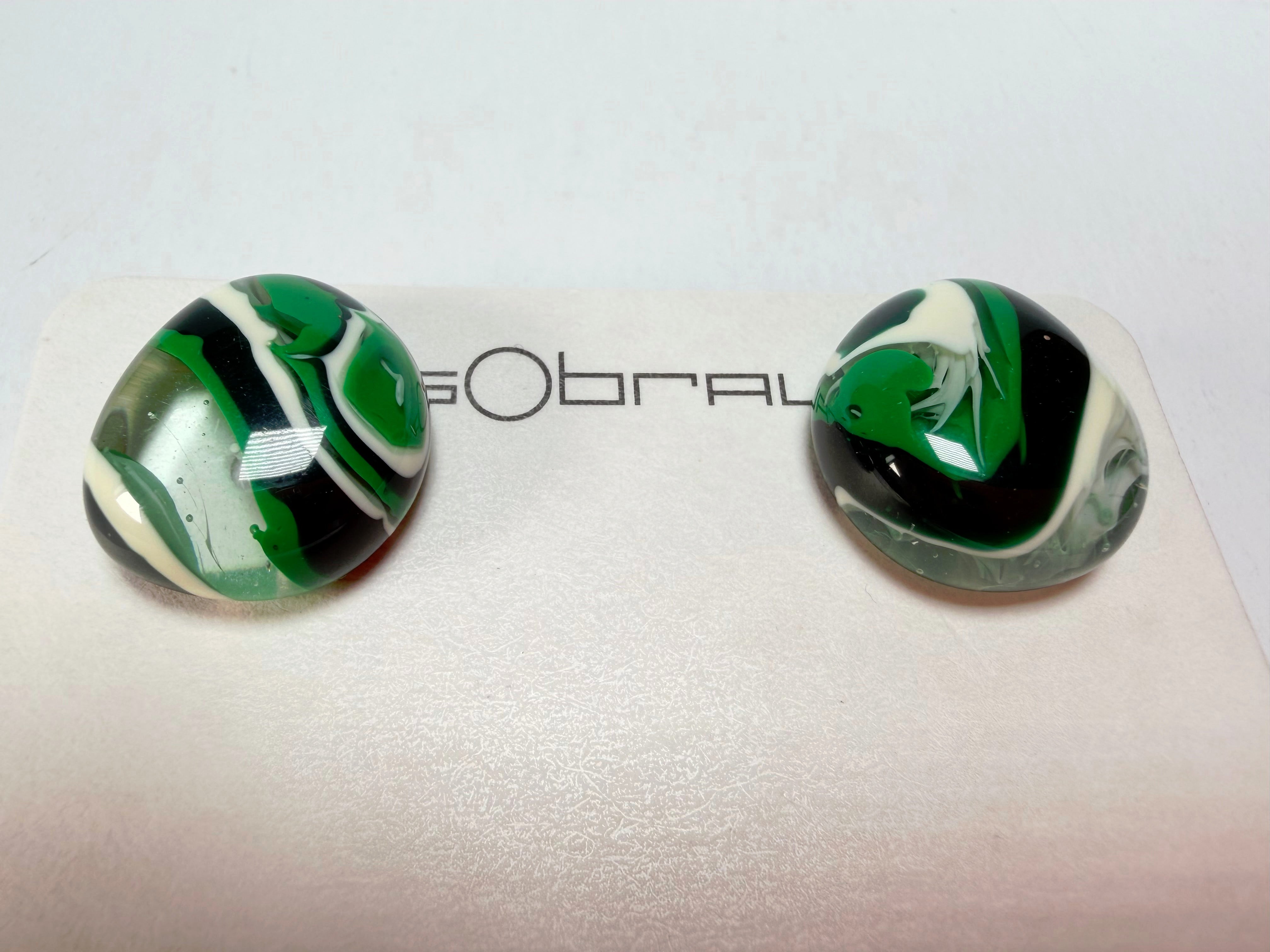 Sobral - Onda Verde "Wave" Green Resin Earrings ( 005330 )