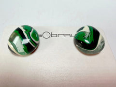 Sobral - Onda Verde "Wave" Green Resin Earrings ( 005330 )