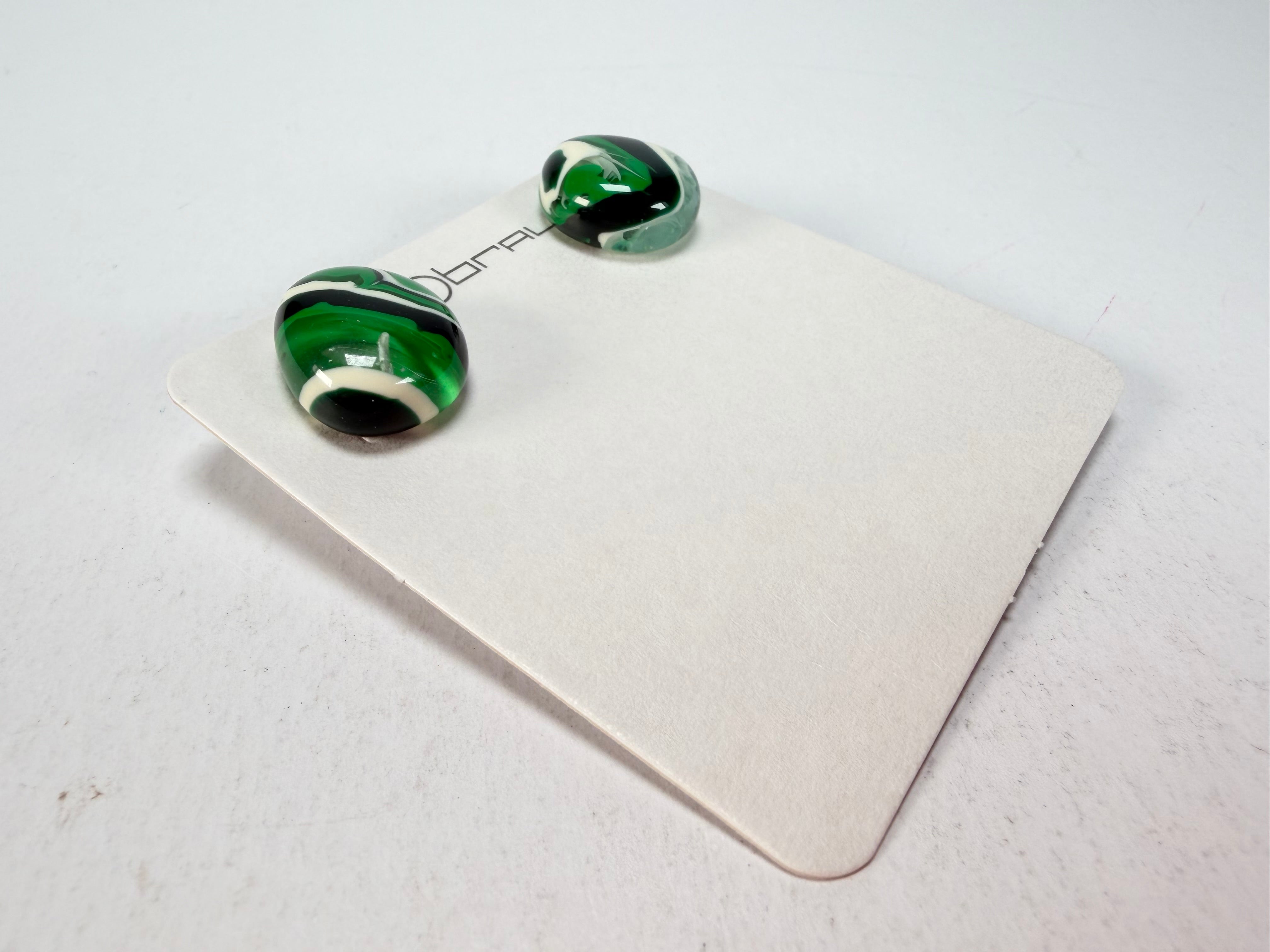 Sobral - Onda Verde "Wave" Green Resin Earrings ( 005330 )